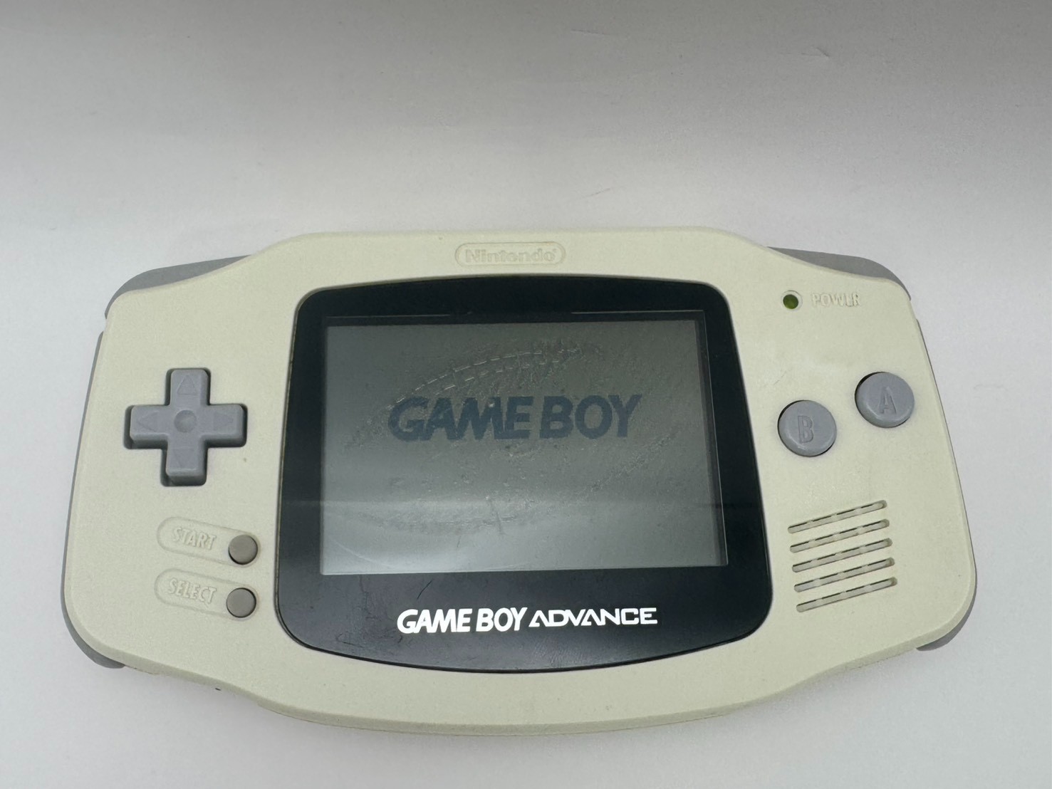 Nintendo Game Boy Advance White AGB-001 Console Tested LCD Dark Marks Japan