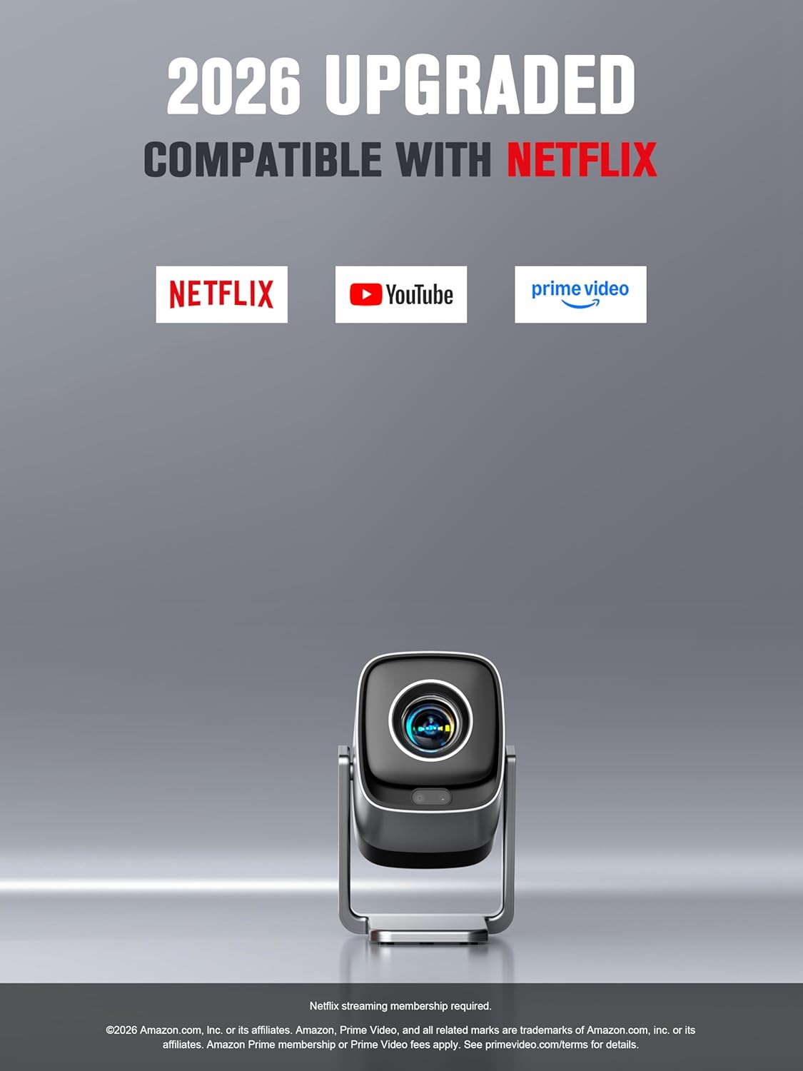 [Compatible with Netflix & TOF Real-Time Focus] Mini Projector with Wifi and Blu