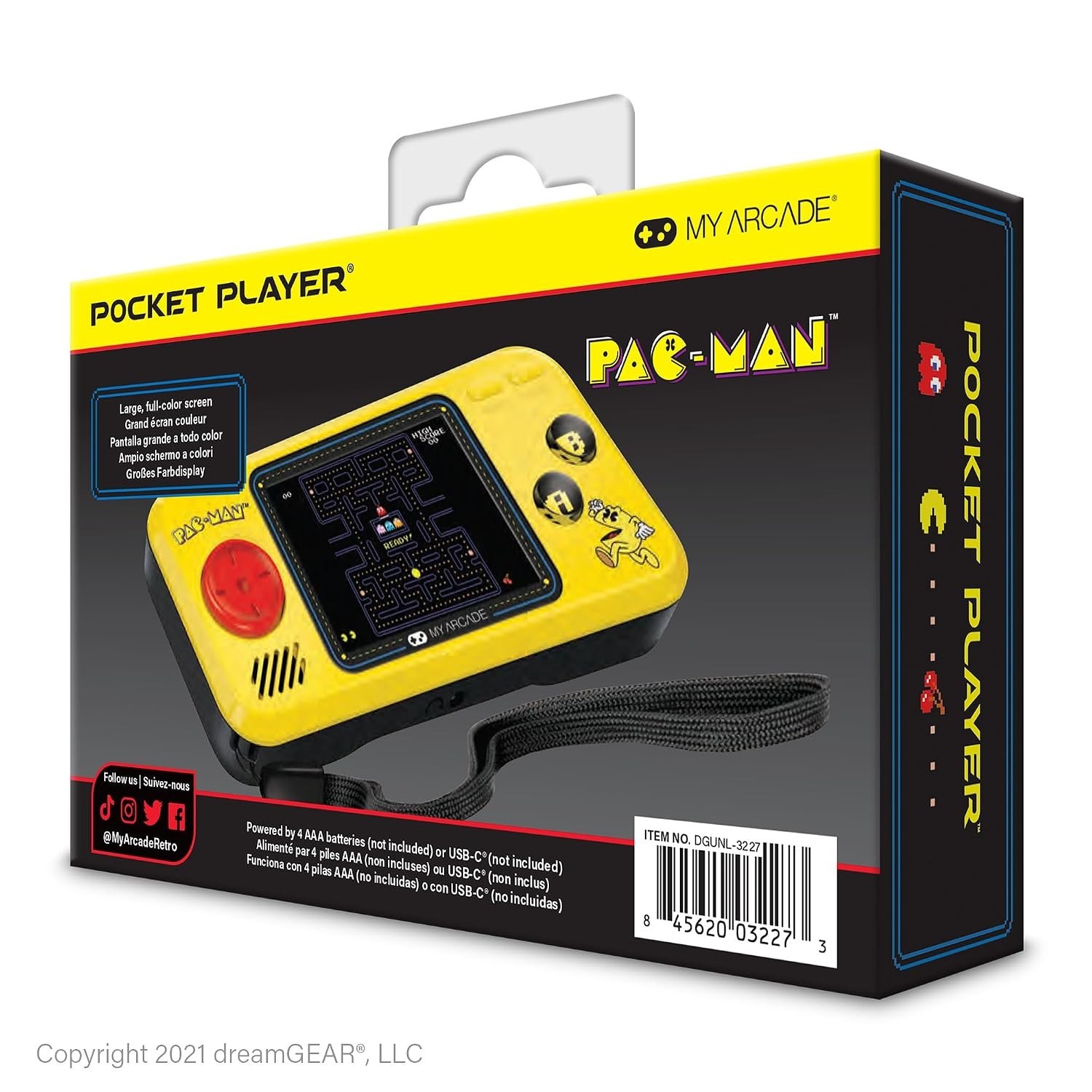Compact Pac-Man Handheld Game Console with Speaker & Color Display – Collectible