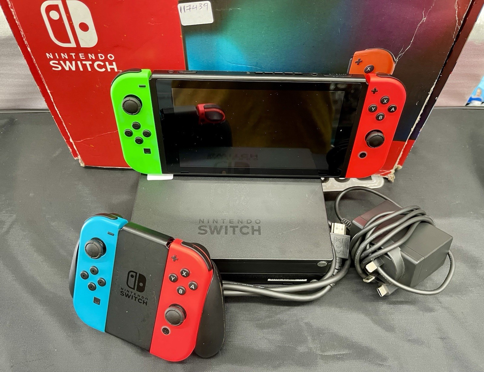 Nintendo Switch Neon Green and Neon Red HAC-001 Game Console Joy-Con Handheld
