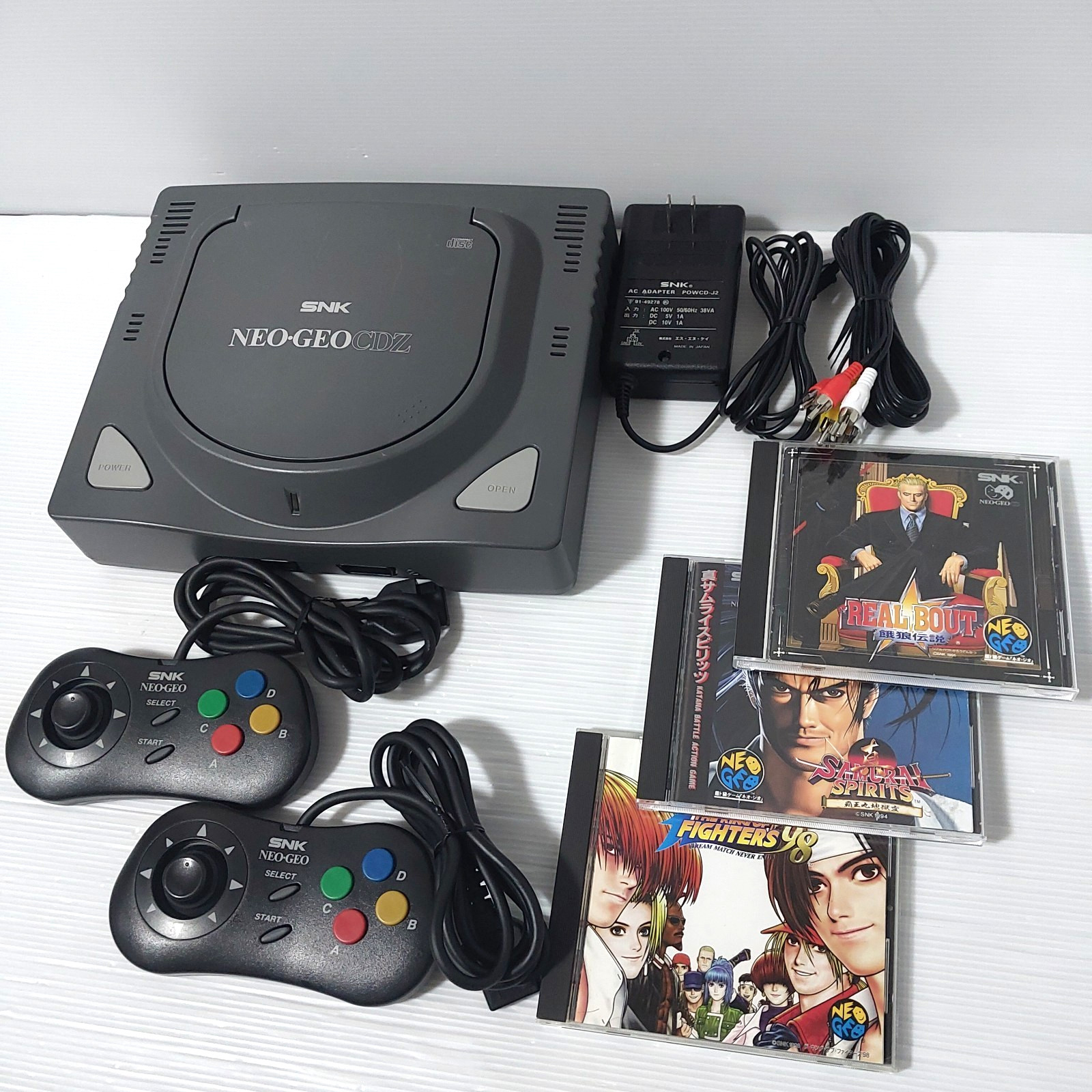 SNK NEO GEO CDZ Console CD-T02 with 3 games Tested Import Japan #0003915