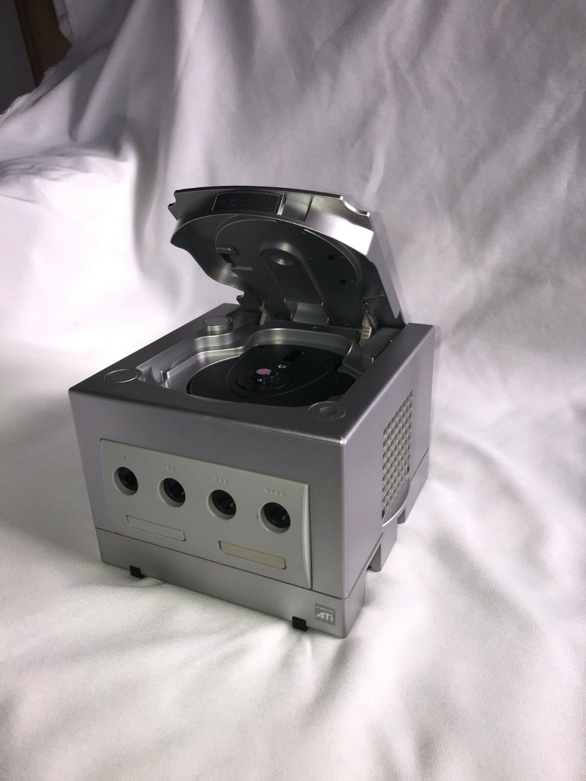 Nintendo GameCube Silver DOL-001 Console, Purple Controller, Cable Set Used