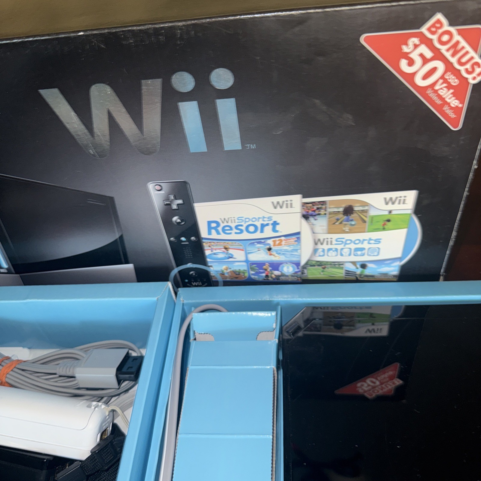 Nintendo Wii With Wii Sports + Wii Sports Resort Black Console System Bundle