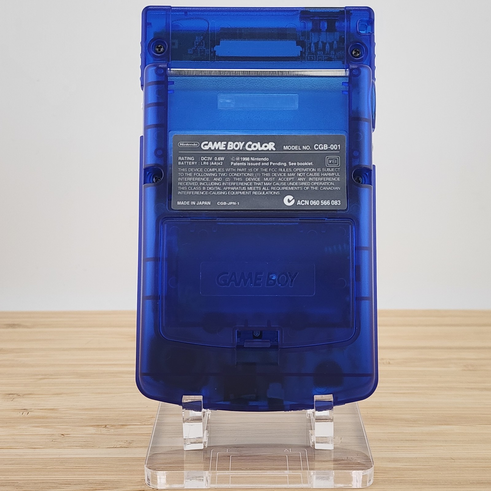 Gameboy Color, OLED Touch Screen, Clear Blue Shell Game Boy GBC, Power LED Swap