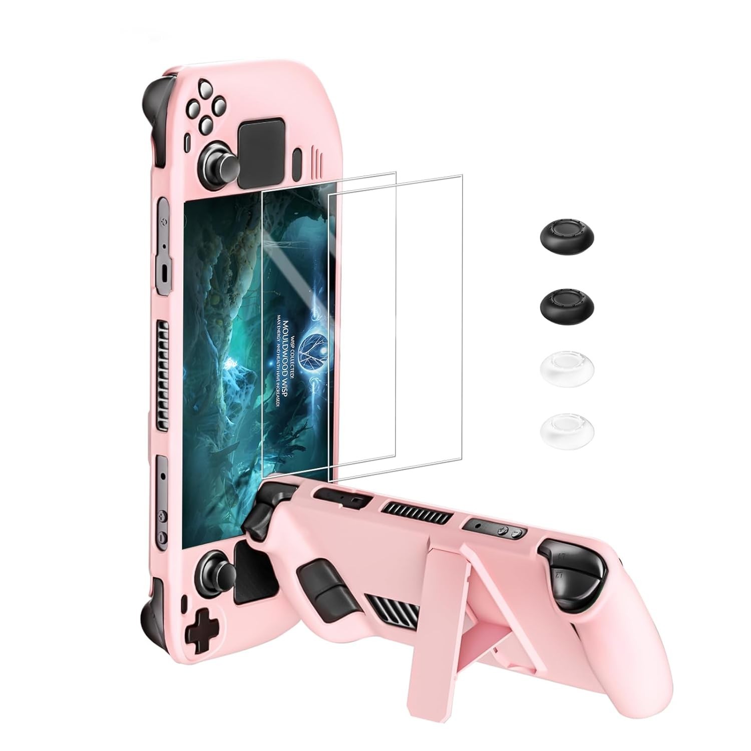 Stylish Pink Steam Deck Case with Hard Shell & Kickstand for Ultimate Protection