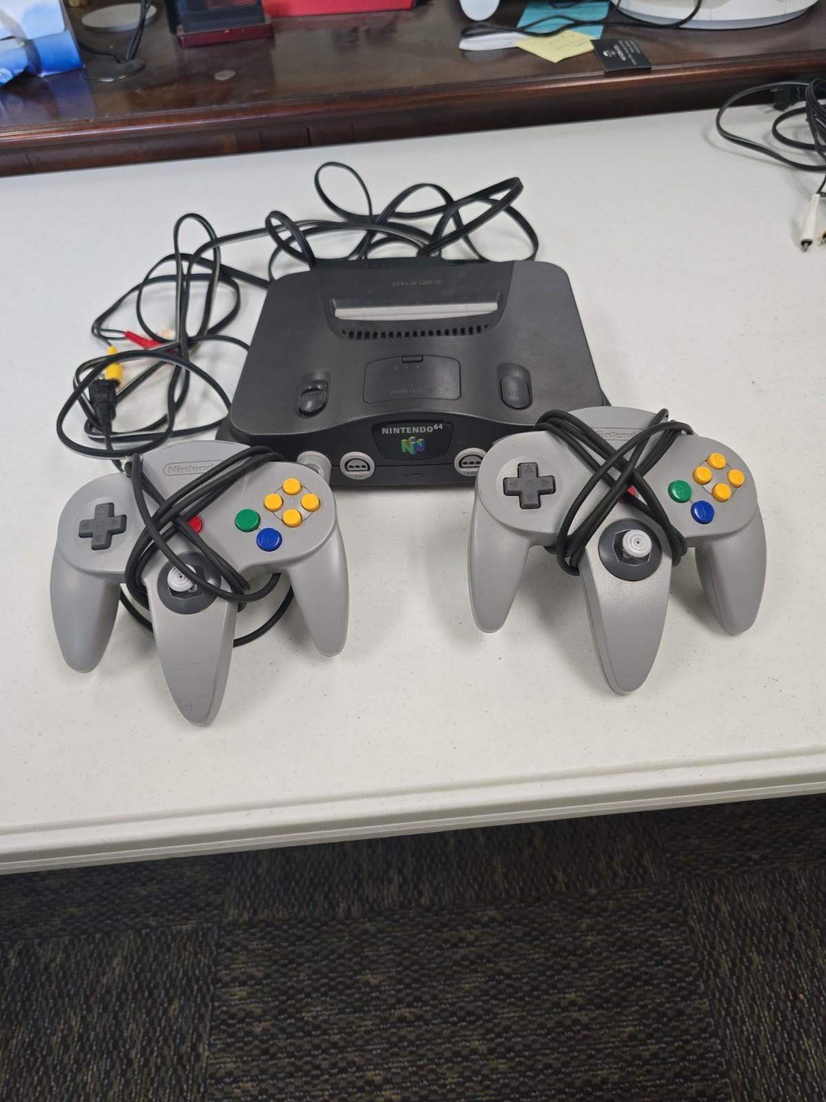 Nintendo 64 N64 Console Bundle Tested Working 2 Controllers OEM Power AV