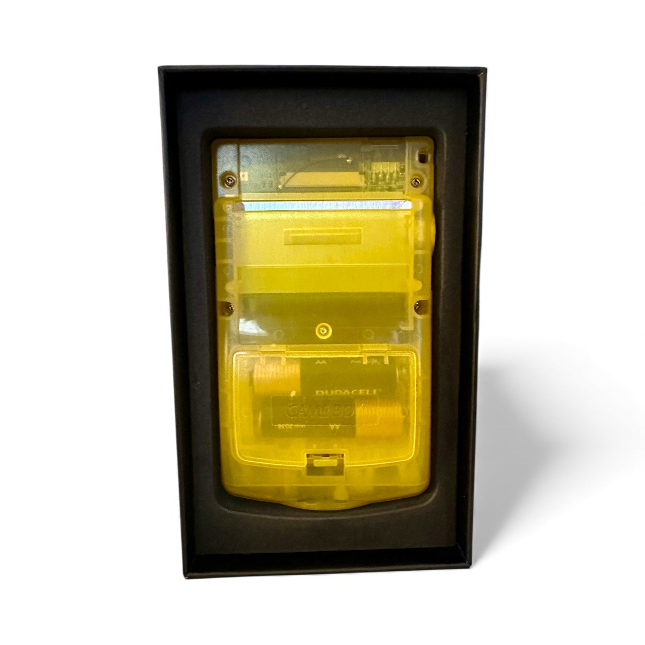 Custom Nintendo Game Boy Color IPS | Clear Yellow Shell + Lemon Resin Buttons