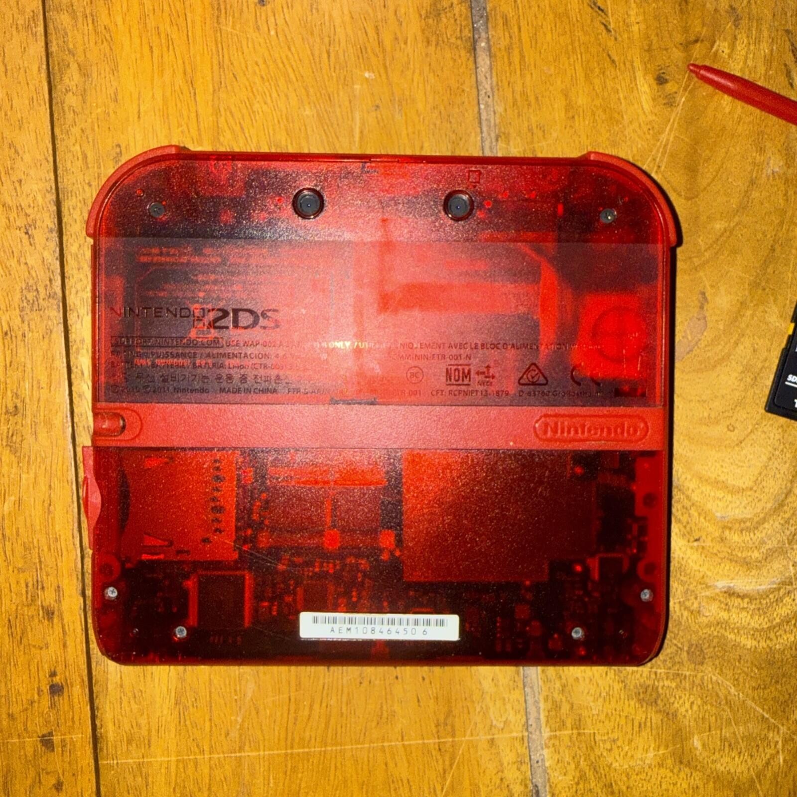 Nintendo 2DS Pokemon Red Handheld Console Clear Omega Ruby edition,rare boxed