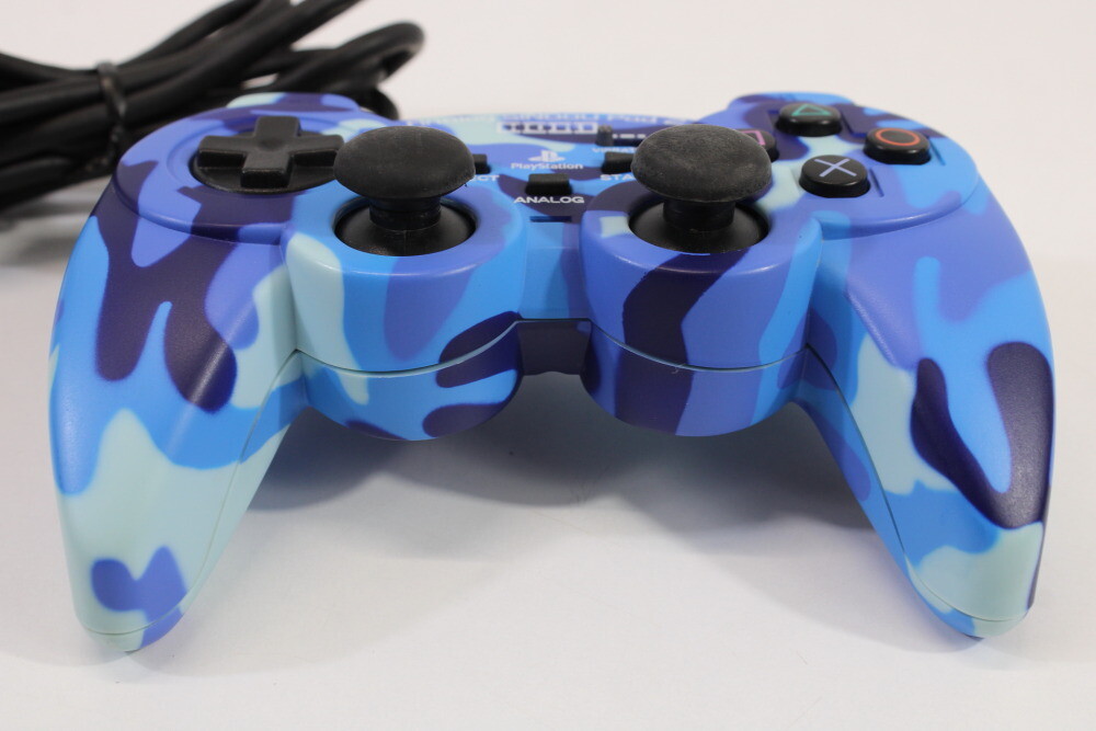Hori Analog Sindou Pad 2 Controller Camouflage Blue PlayStation 2 DualShock PS2
