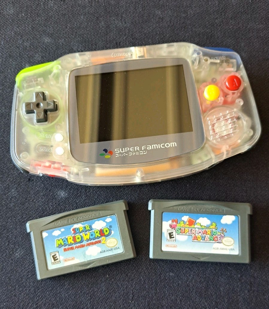 Gameboy Adcance AGB 001 IPS screen, Type C Rechargeable, AMP, And Games