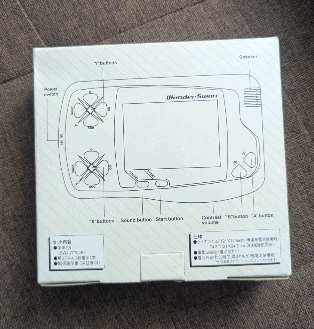 WonderSwan SW-001 Pearl White Japan Box,Paperwork,Manual,Baggie Only! No System!