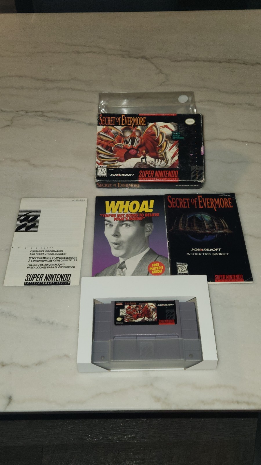 SNES Zelda Control Set CIB Matching Serial + Mana Evermore Gaia Bundle Nintendo