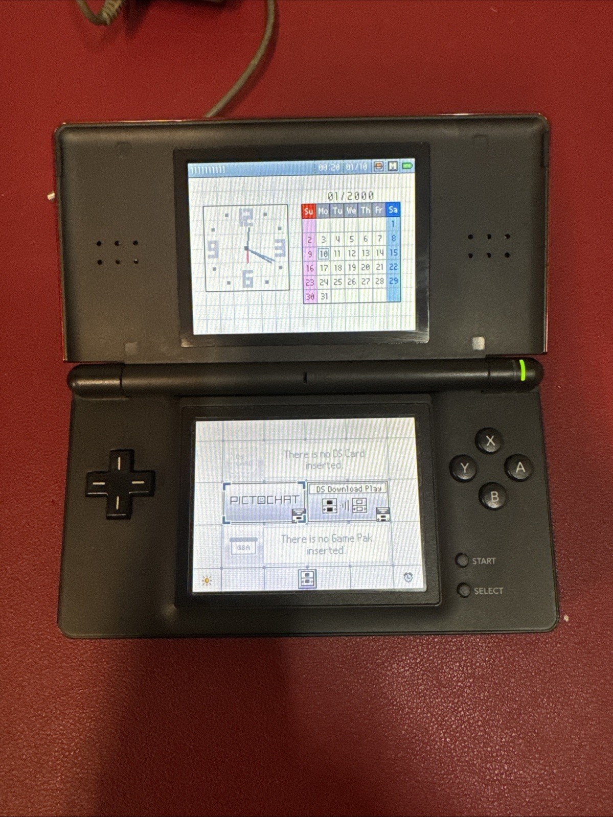 Nintendo DS Lite Handheld Console Red/Black with Charger Model USG-001 Works!