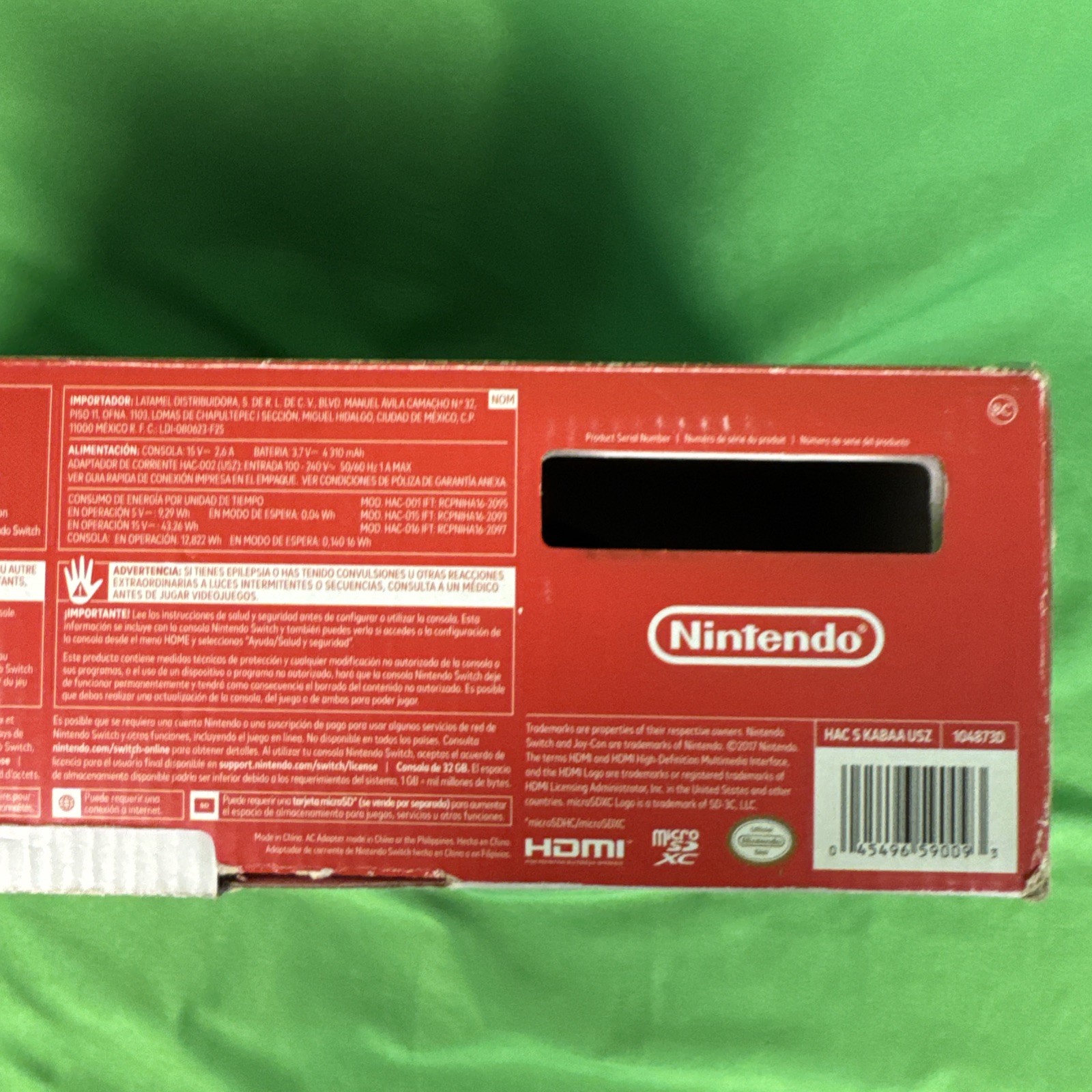 Nintendo Switch 32GB Gray Console ~ Neon Red/Neon Blue Joy-Con ~ Complete w/Box