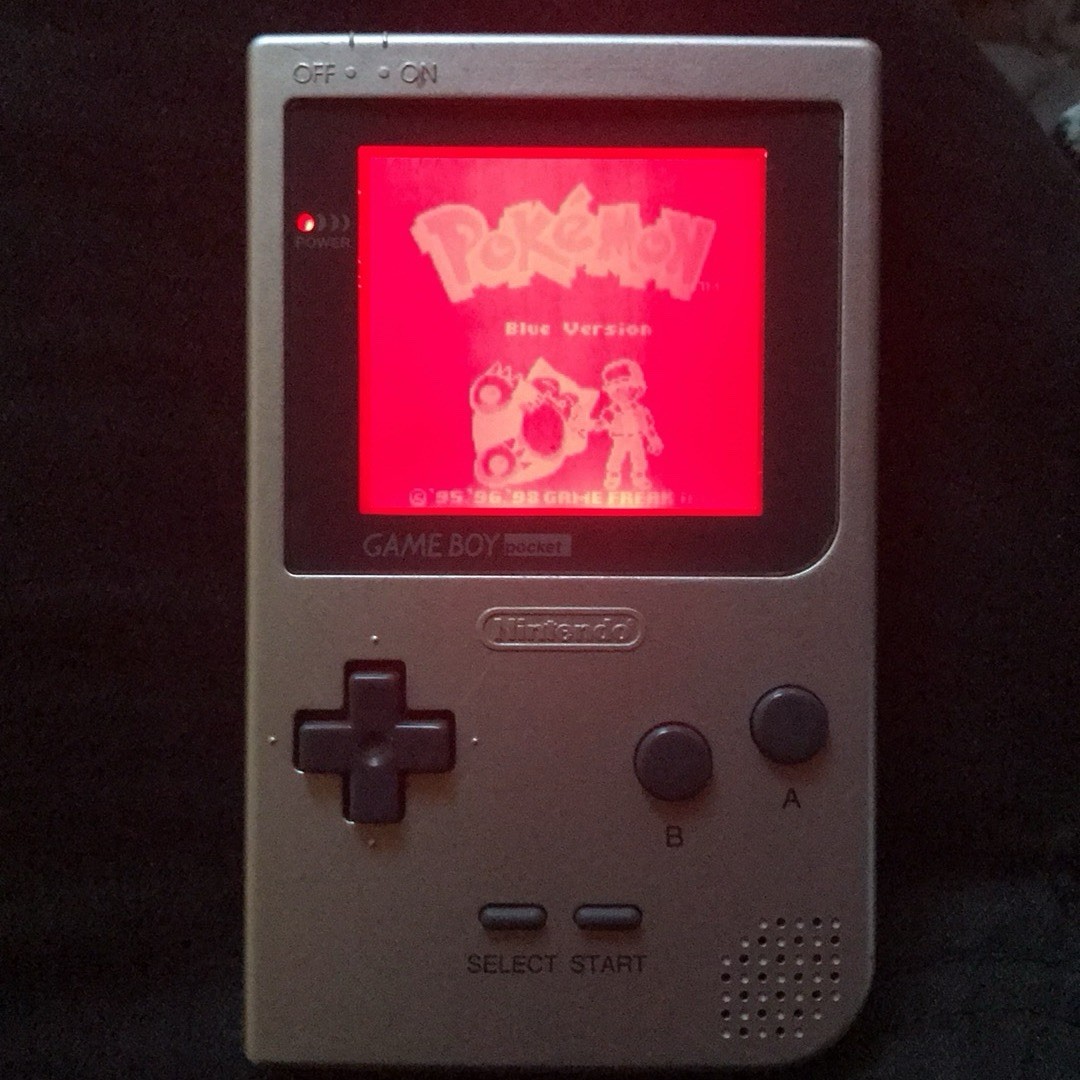 Gameboy Pocket Silver Red Light Mod