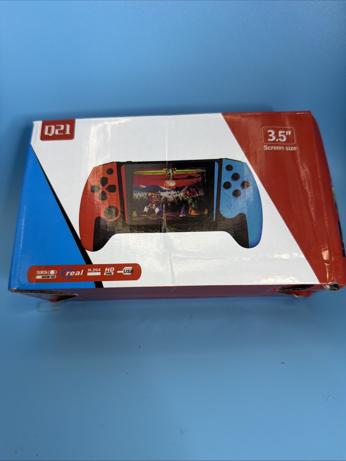 Q21 HD Display Handheld Game Console 3.5″ Large Screen USB Red Blue 500 Games