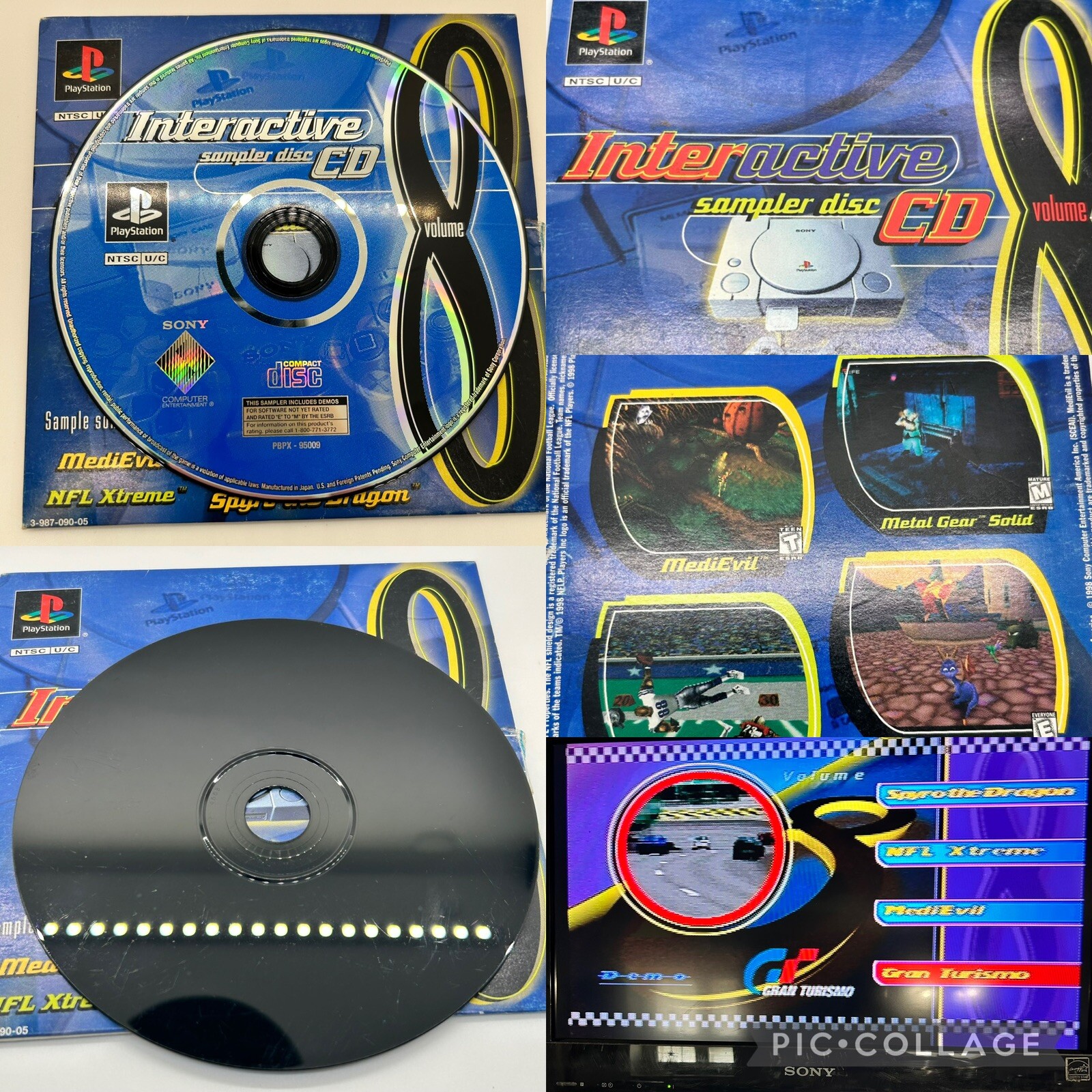 Sony PS1 PlayStation Console 2 Controllers Ready 2 Rumble Golden Tee Golf Tested