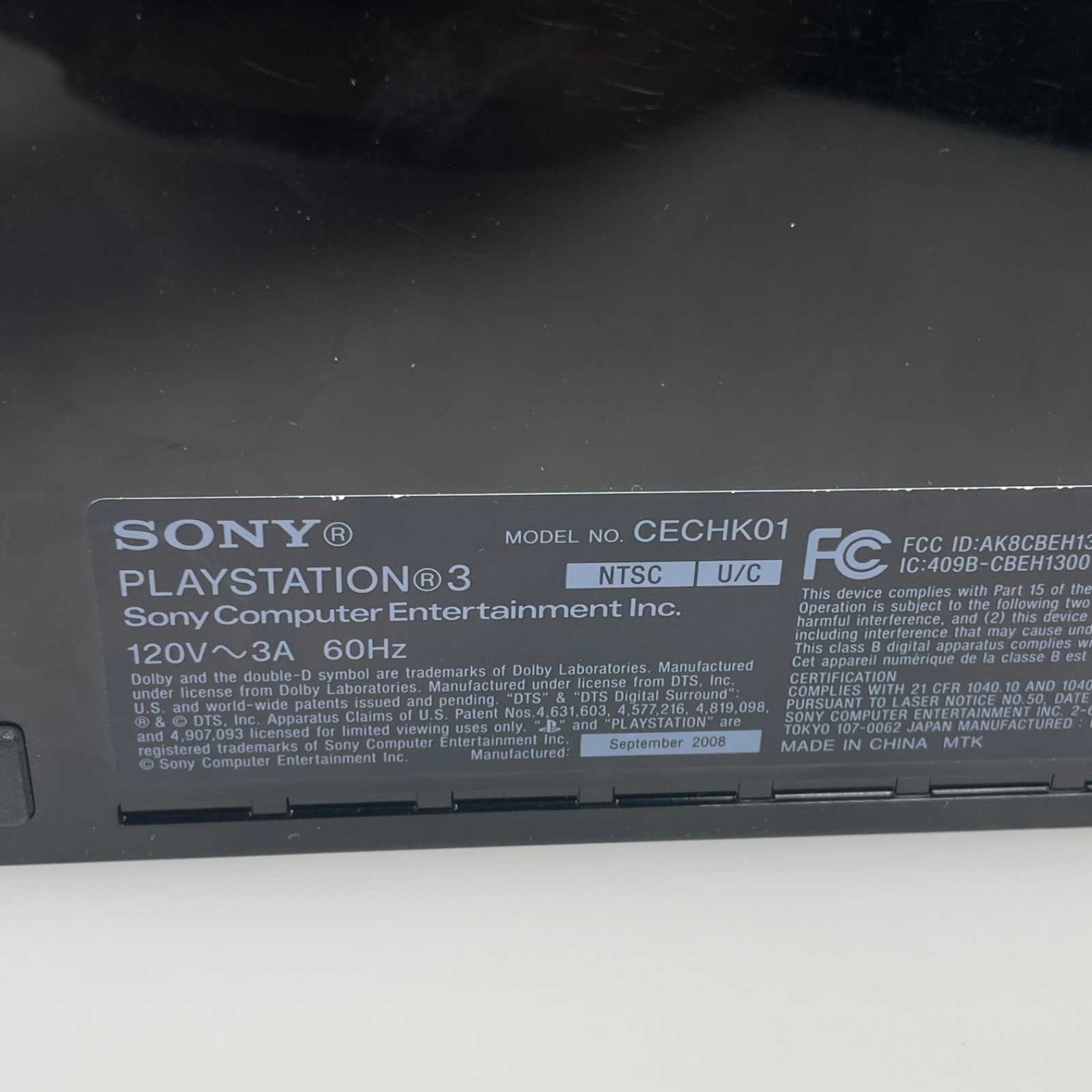 Sony PlayStation 3 CECHK01 80GB Console With Controller & Cords PS3