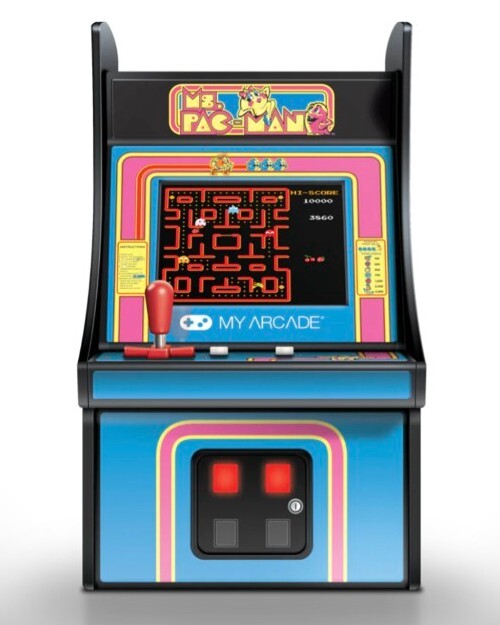 MS.PAC-MAN Micro Player – Collectable Miniature Arcade Cabinet Blue/Pink *NIB!*