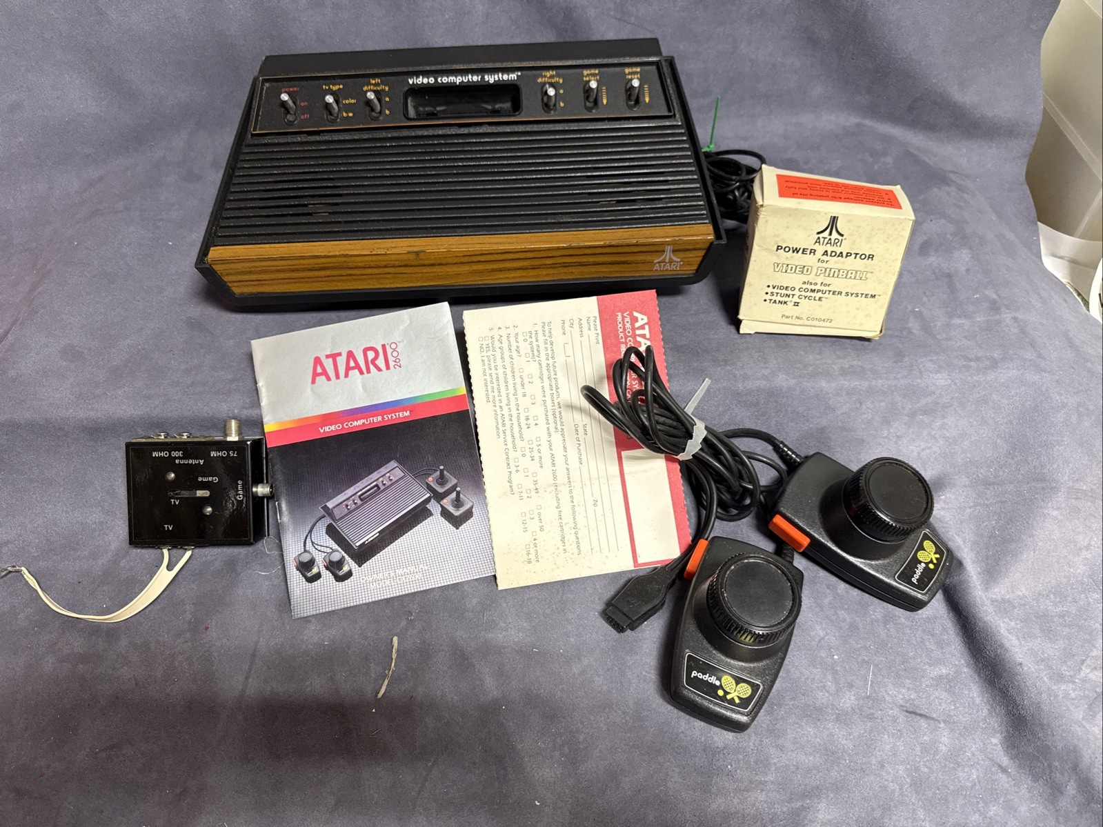 VINTAGE Atari 2600 Cx2600 model in box Untested Missing Joy Sticks Read descript