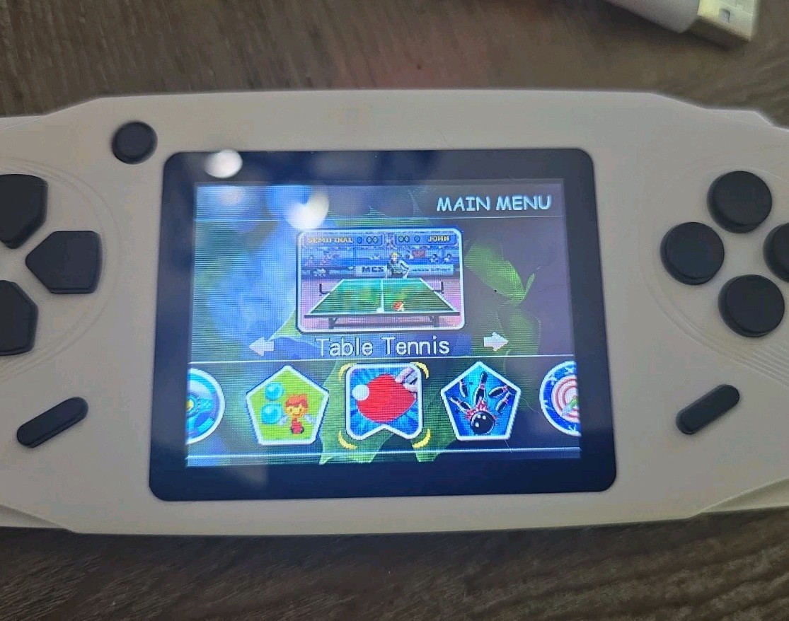Handheld Game Console Model GB-10X 3.0” TFT Screen With Small White USB Charger!