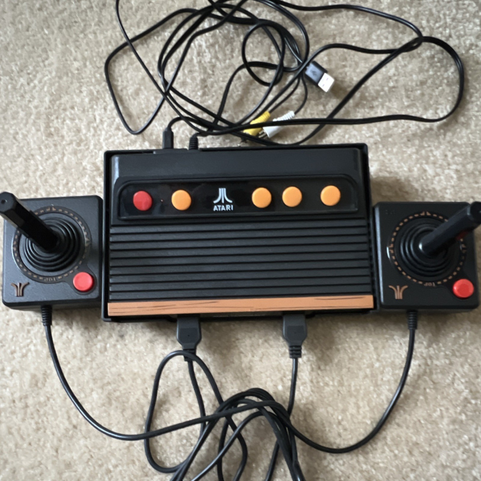 Atari Flashback Home Console Black Orange Brown w/ Joysticks Atari 2600 RCA USB