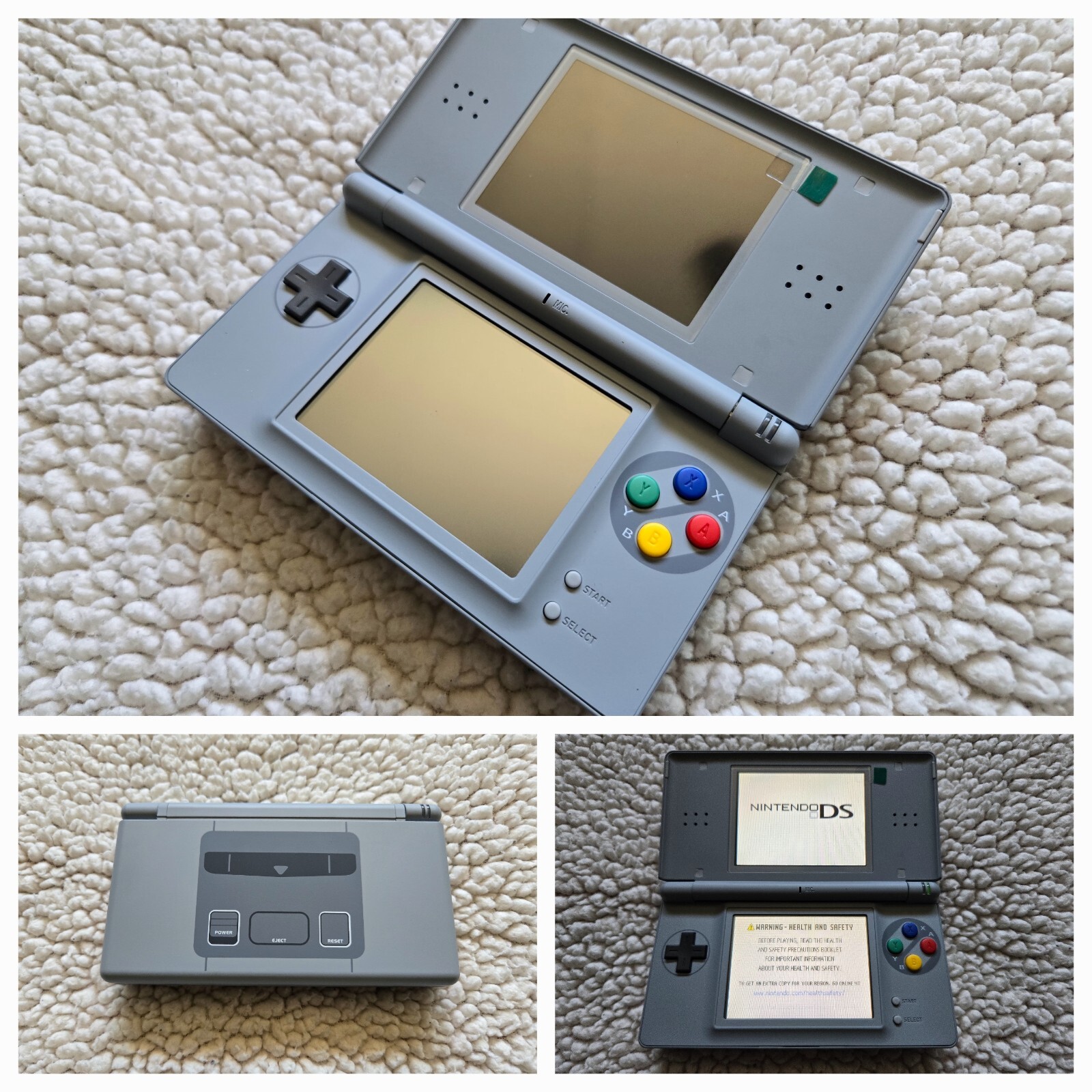 Custom Super Famicom Nintendo DS Lite Handheld System With Charger NEW SHELL