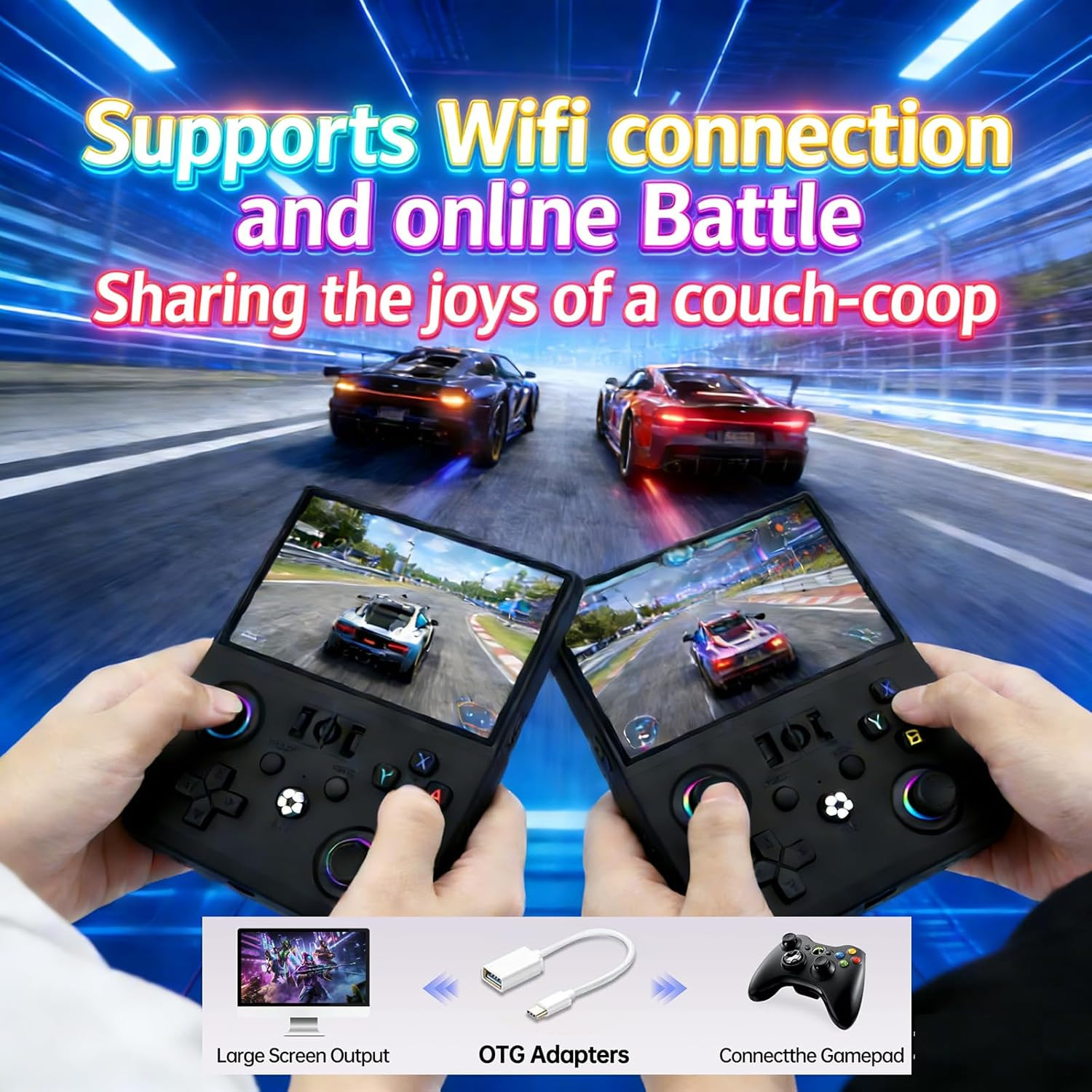 R36MAX 2 Retro Handheld Game Console, 4.5 Inch IPS HD Screen Portable Retro Game