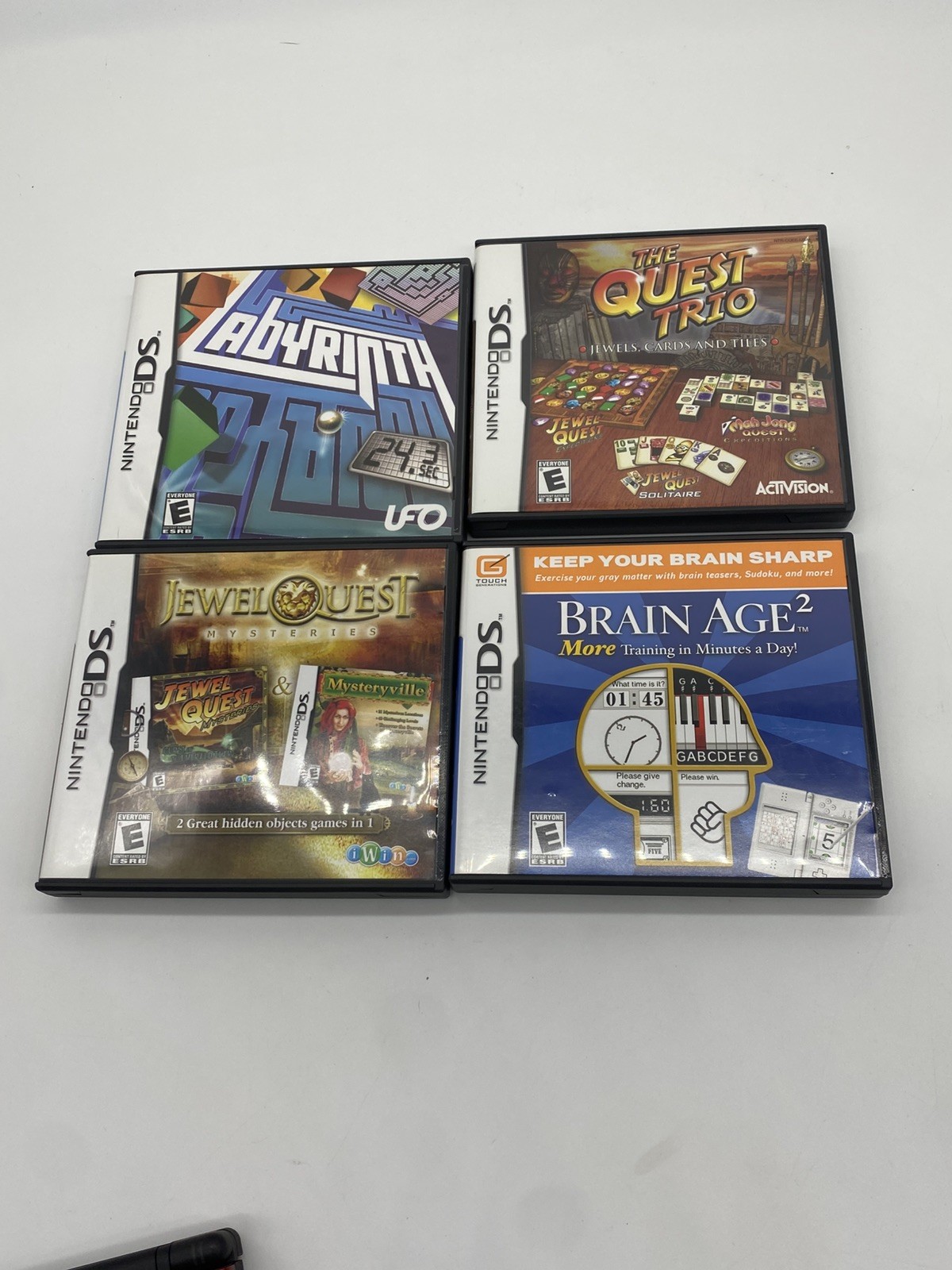 Nintendo DS Lite Bundle Crimson/Black 2 Stylus & Charging Cord, 8 Games 3 Cases