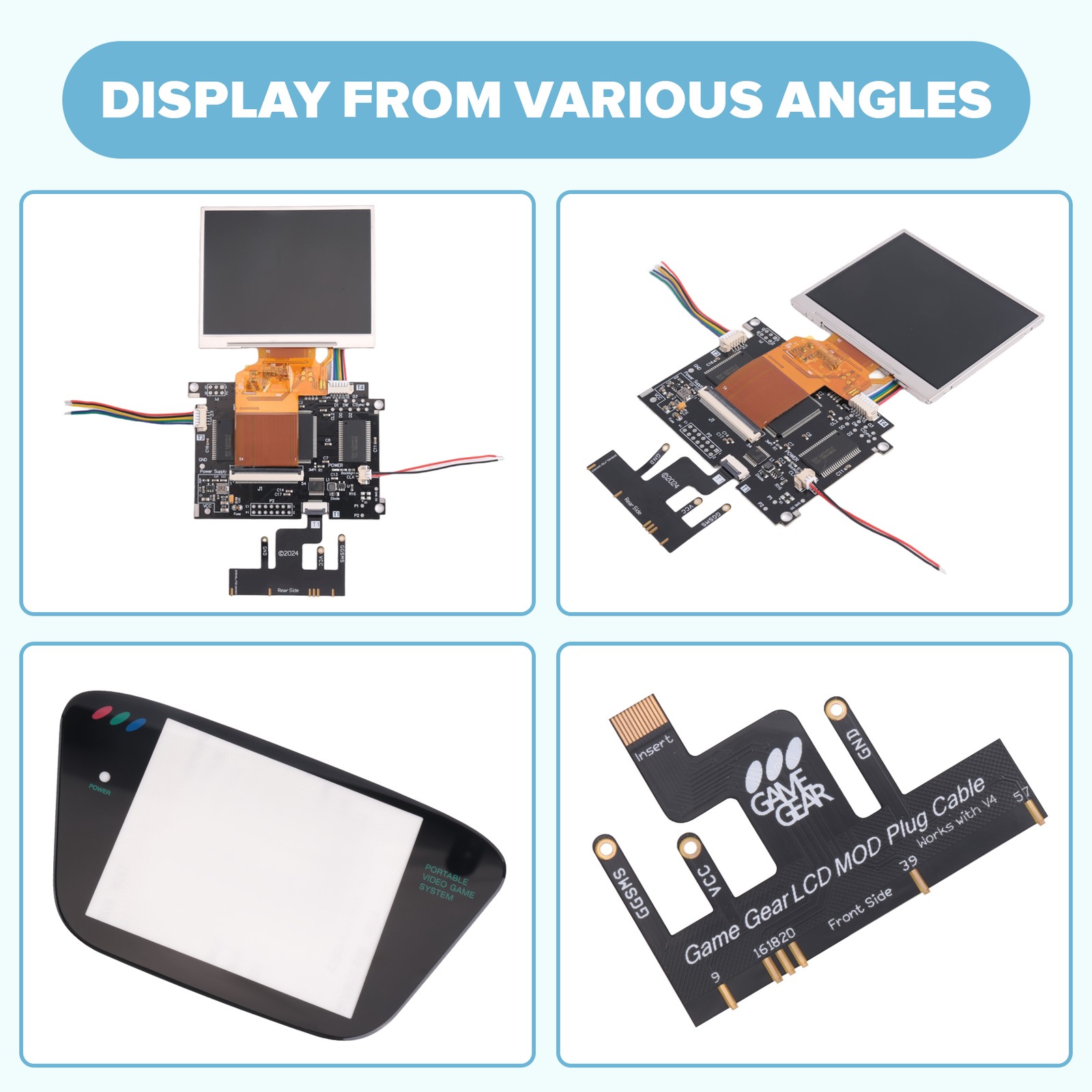 IPS V4.2 Pre-Laminated Screen MOD Kits for Game Gear Highlight Brightness6578
