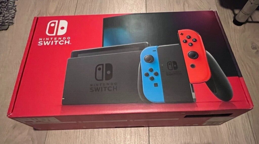 Nintendo Switch 32GB Gray Console with Neon Red and Neon Blue Joy-Con