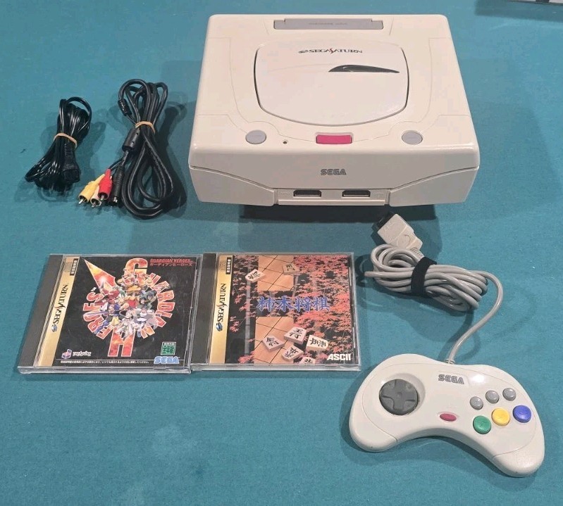 🕹Sega Saturn Region Free & FRAM New battery – comple with games!🕹