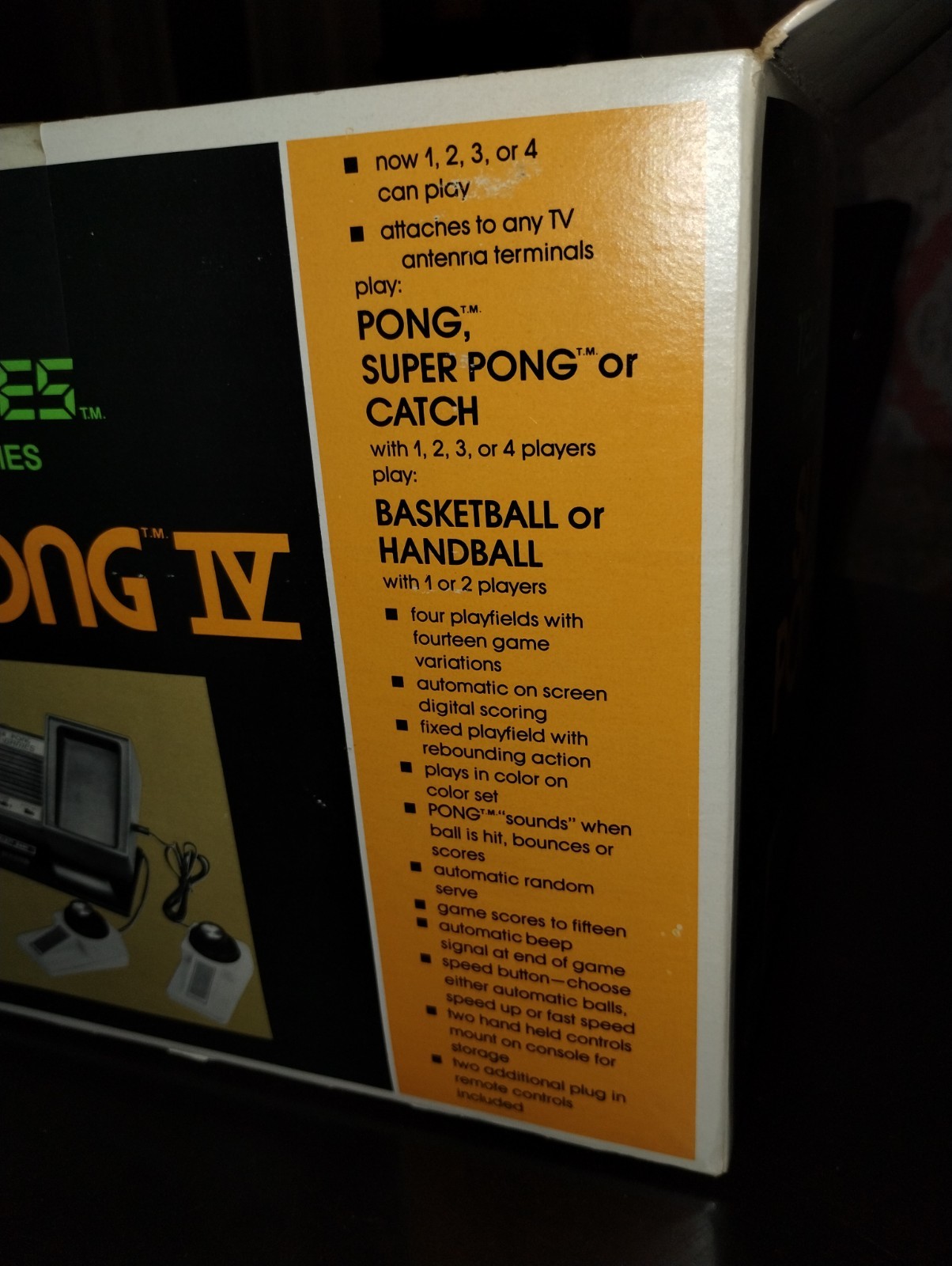 Vintage Sears Tele-Games Atari Super Pong IV w/ 4 Controllers In Original Box