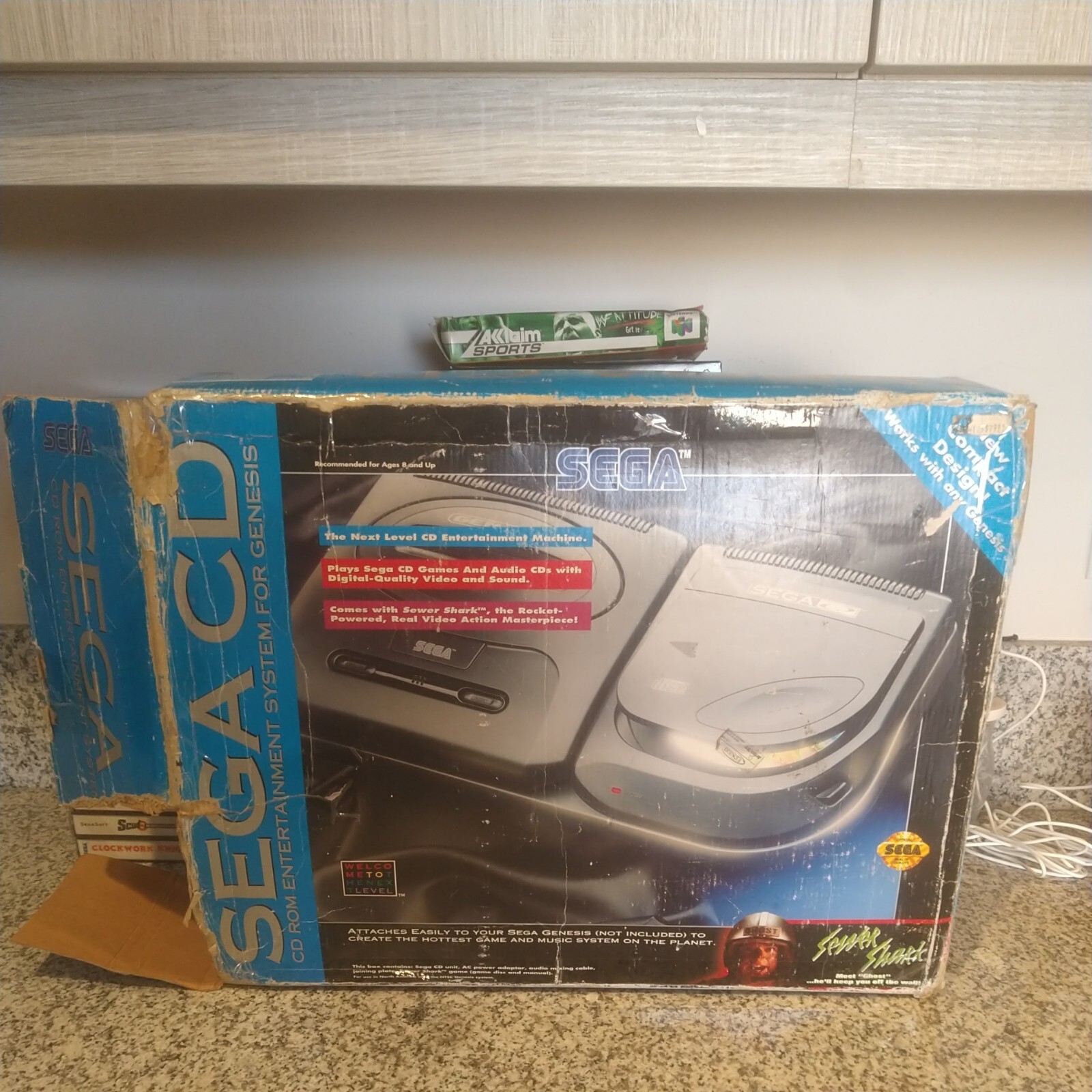 Sega CD Model 2 Console + Genesis Model 2 System Bundel w/ Box & 7 Games