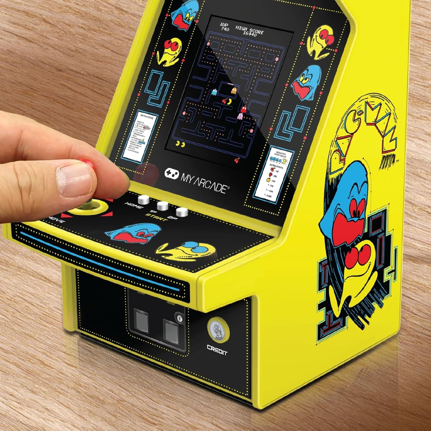 Authentic Pac-Man Micro Player Pro – Handheld Retro Arcade Game, 6.75 Inches