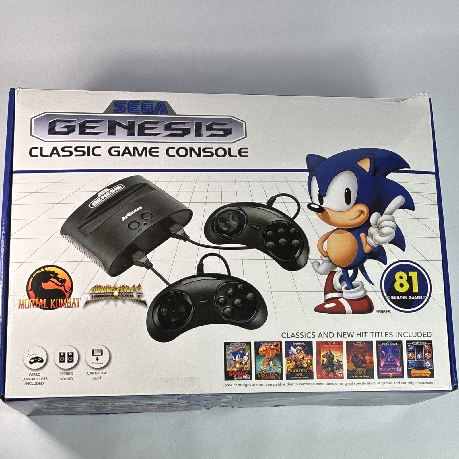 SEGA Genesis Classic Plug & Play Console 81 Built-In Games 2 Wired FB8280C