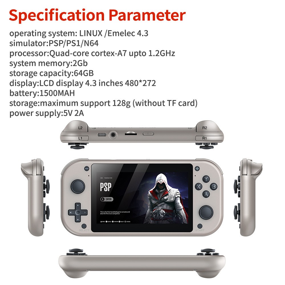 4.3″ LINUX M17 Ultra Retro Handheld Game Console, 64/128/256 GB Mini Video Game