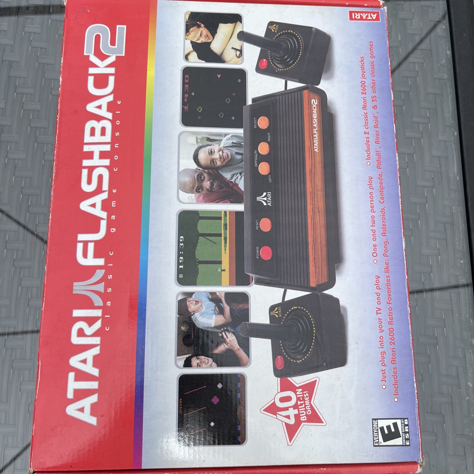 ATARI Flashback 2 Plug&Play TV Atari 2600 Black Console 2Controllers Clean/Works