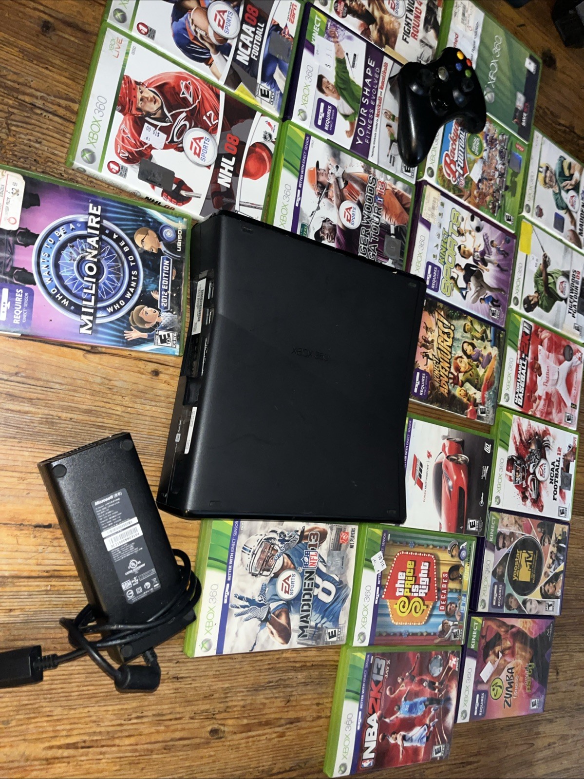 Microsoft Xbox 360 S Slim Kinect Bundle Controller Cords Kinect Games Lot