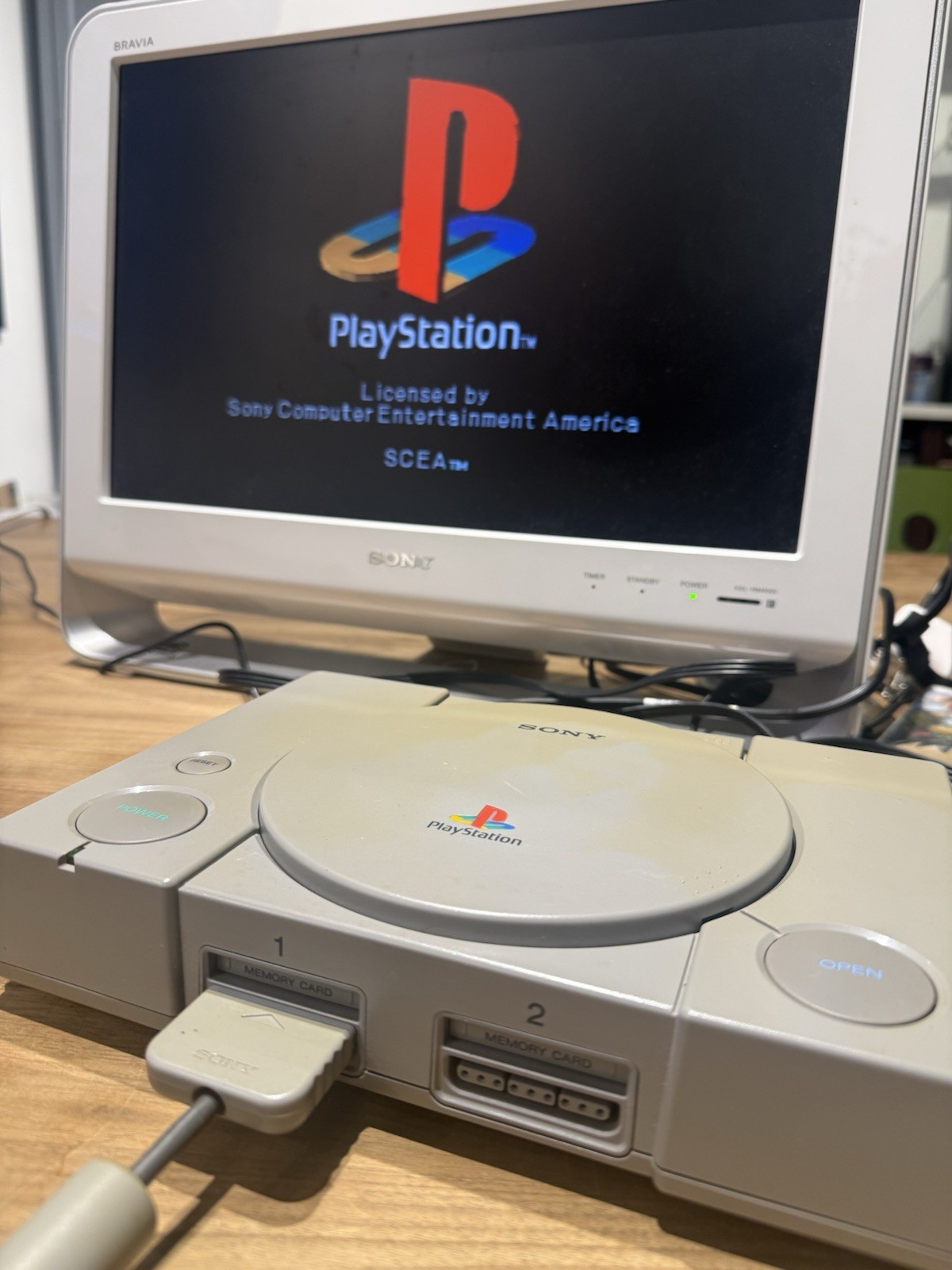 Sony PlayStation 1 PS1 Console Bundle with Oem DualShock Controller, And Game