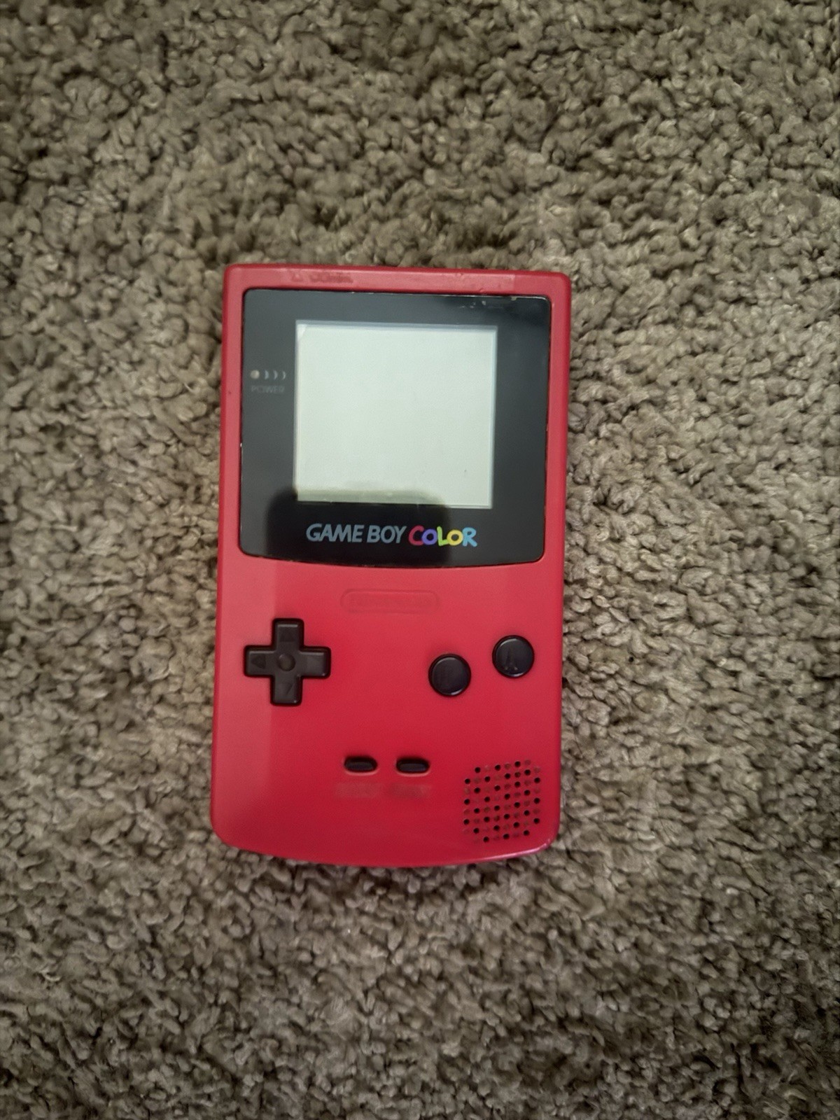 Nintendo Game Boy Color CGB-001 Red Handheld System Console with Headphone Jack