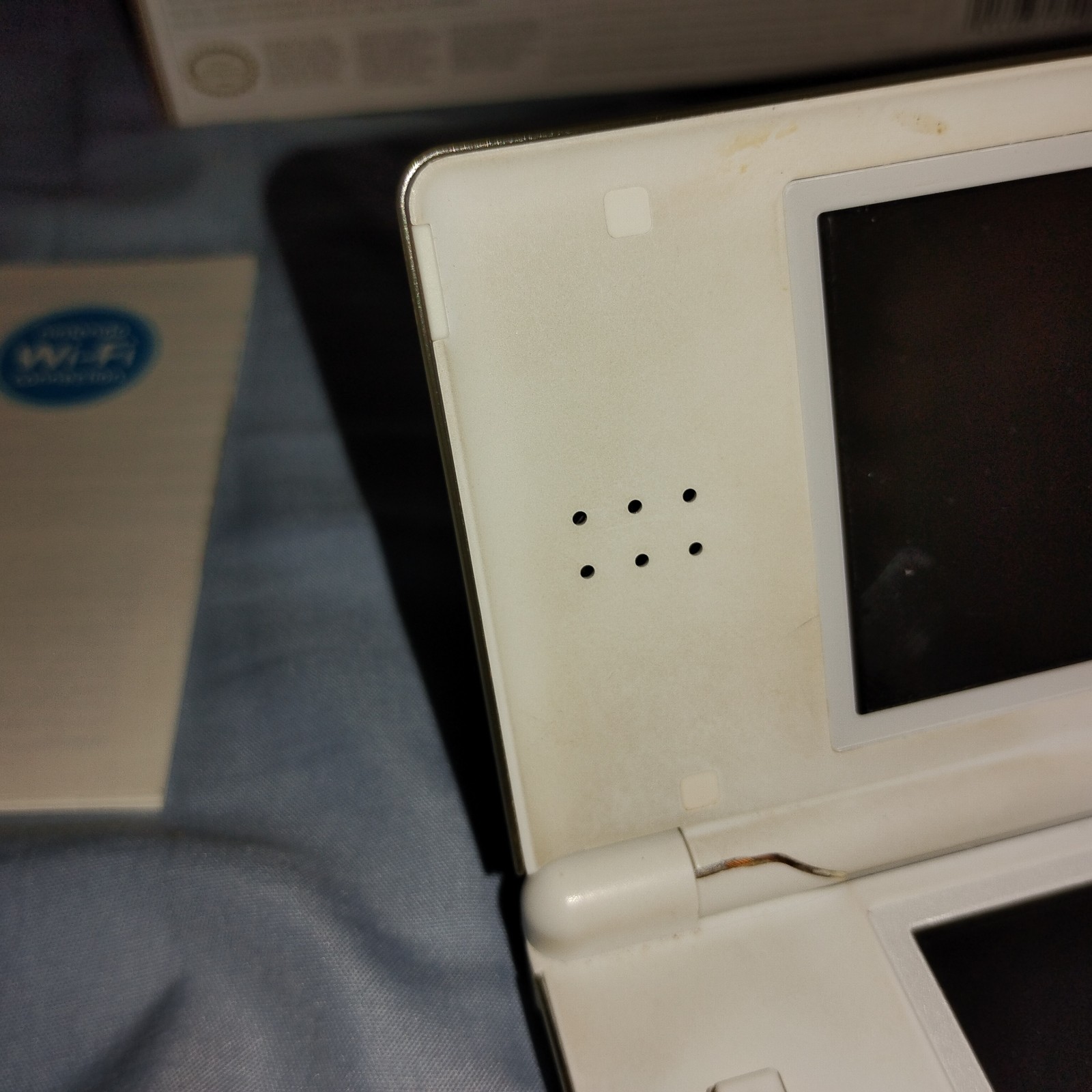 Nintendo DS Lite Console White Working With Box And Instruction Manual NDS
