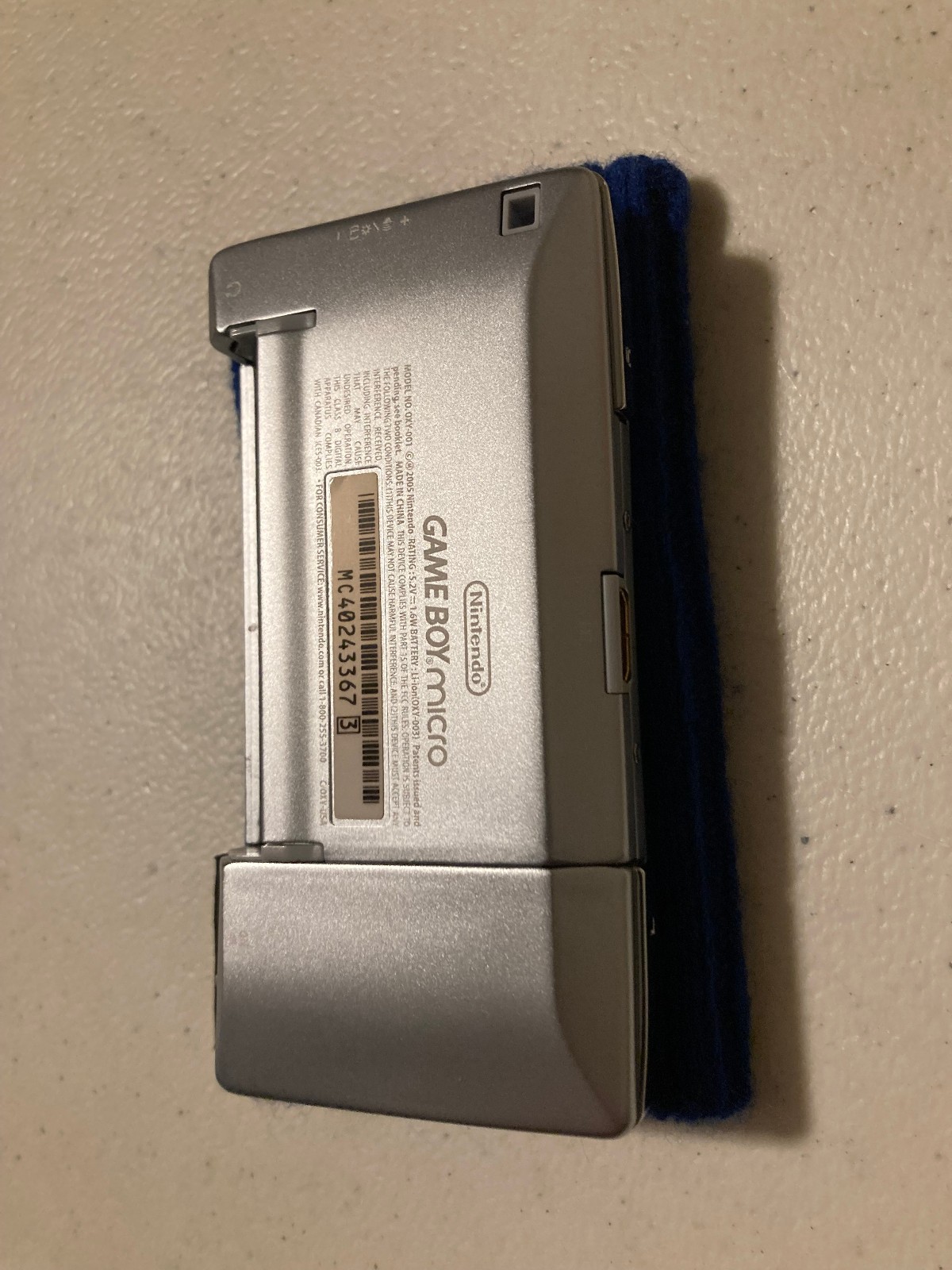 Nintendo Gameboy Micro Advance GBA Black/Silver with charger + case and sleeves