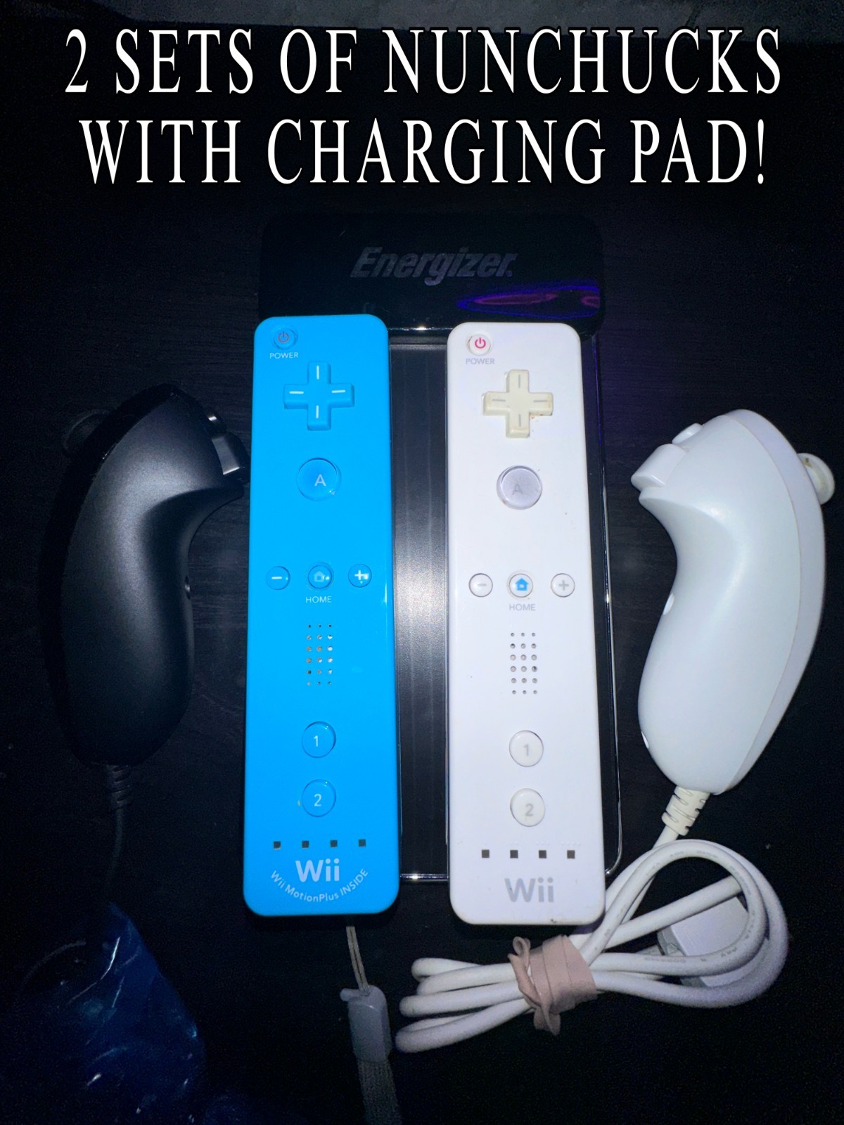 Nintendo Wii Black Console Bundle – MotionPlus Remotes, Nunchuk, Charger, Extras