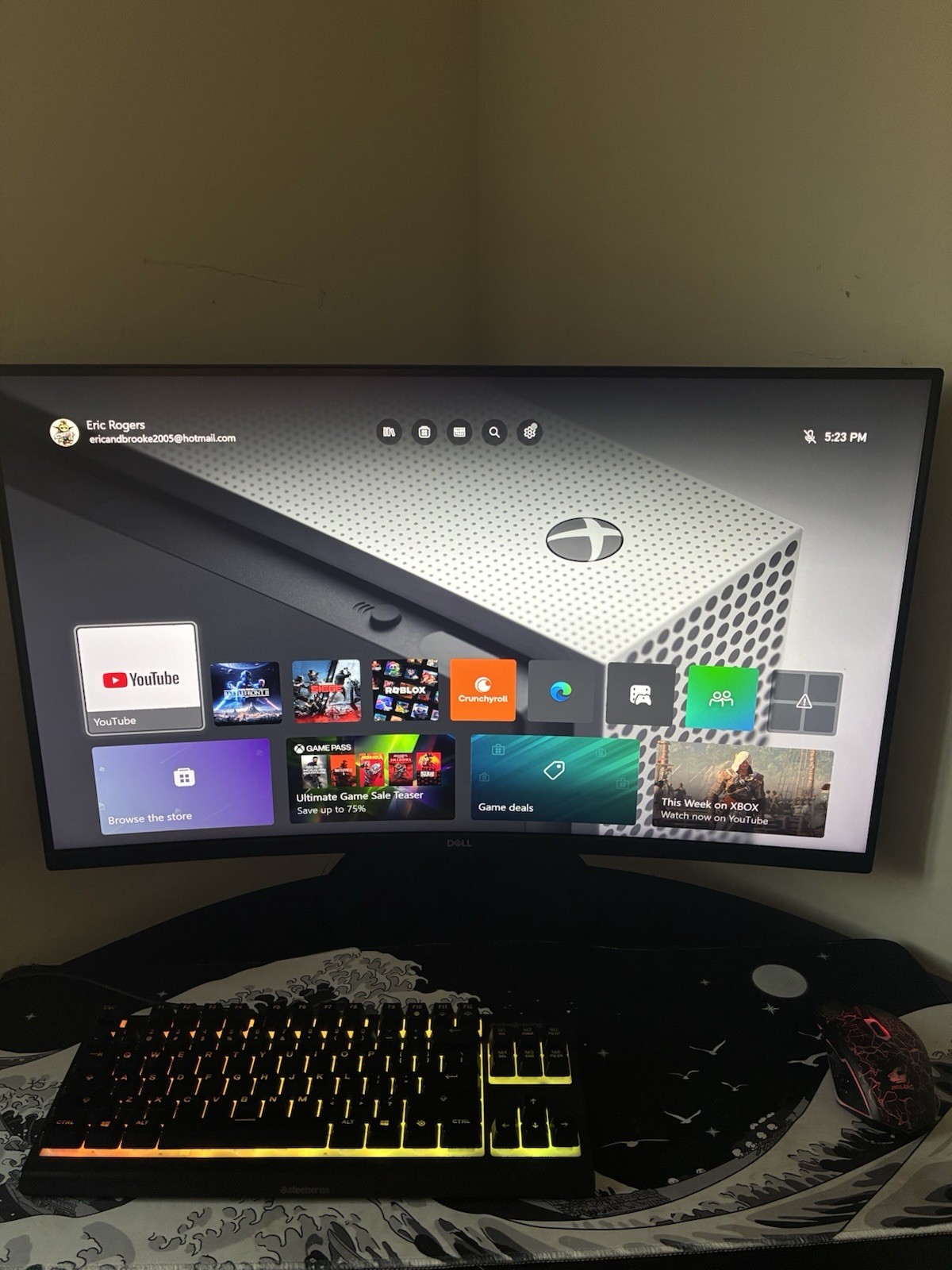 whole gaming set up message for certain item prices