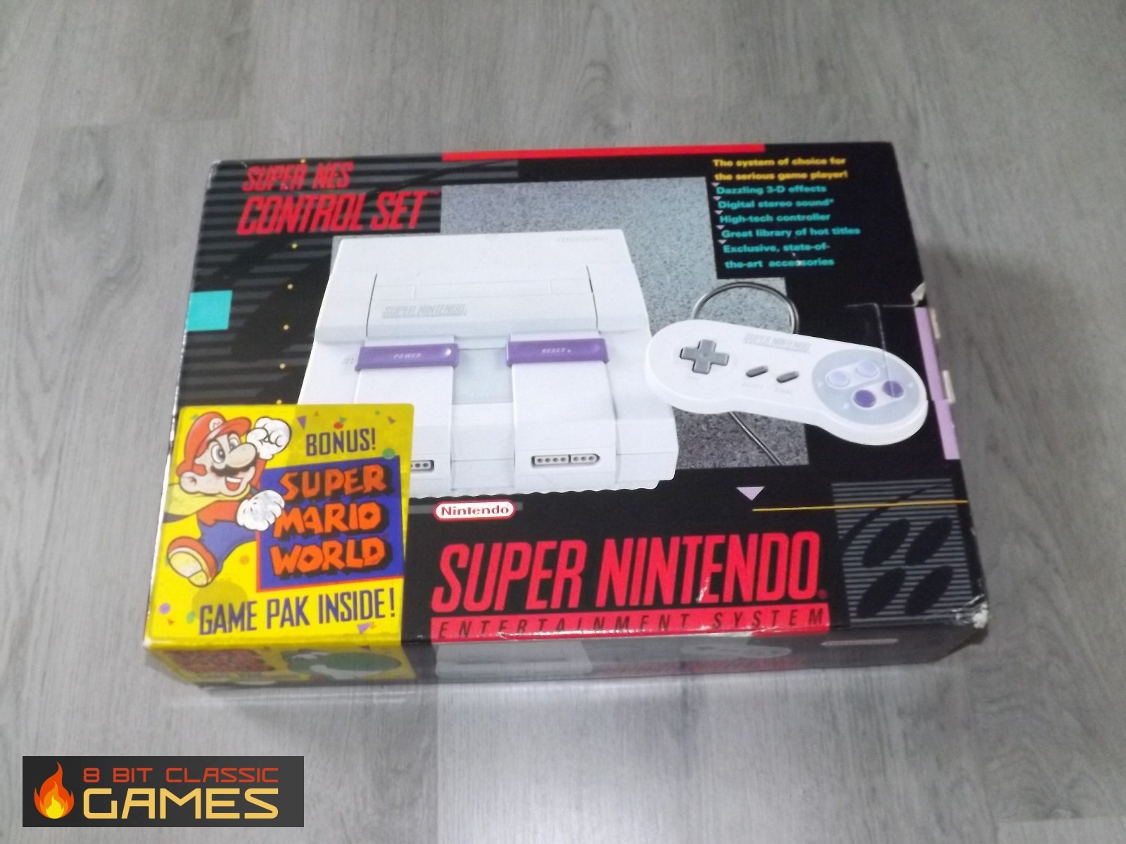 Super Nintendo SNES System Mario World Bundle in BOX – FAST SHIPPING! 68W