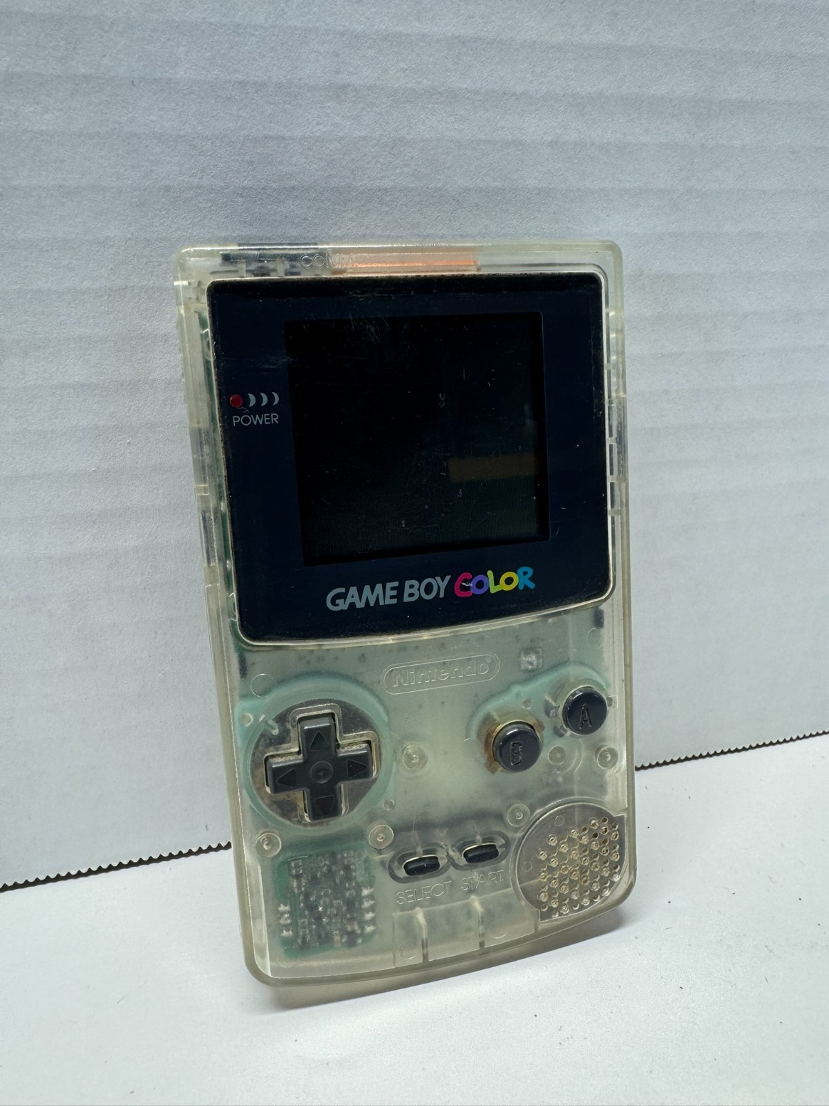 Nintendo Game Boy Color Clear Ice Transparent Console Tested Bad Speaker READ!!