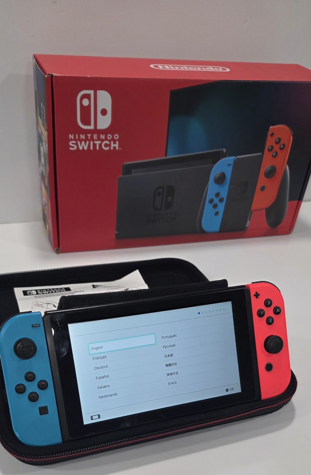 Nintendo Switch Console Neon Joy-Con Bundle Games Controllers Cases Lot Read Des