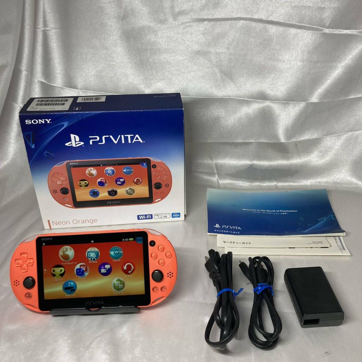 PS Playstation vita Wi-Fi model NEON ORANGE PCH-2000 ZA24 game F/S