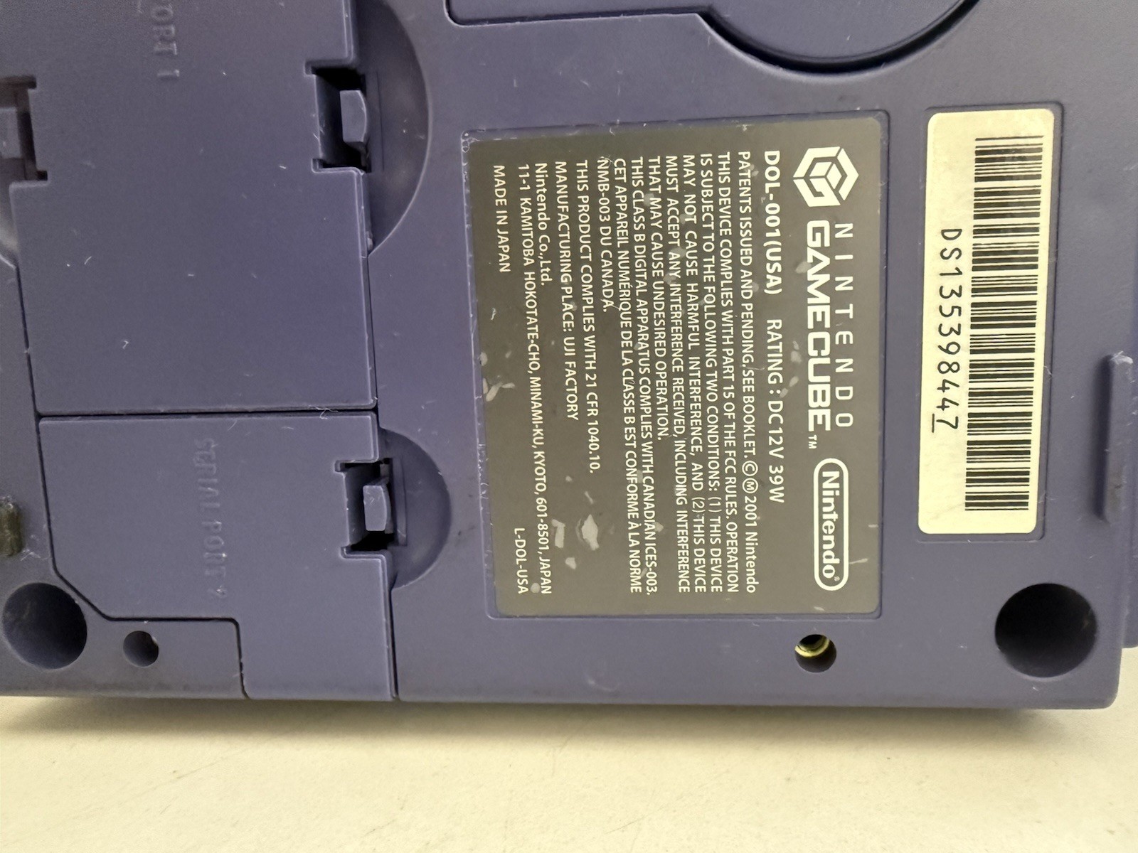 Nintendo GameCube DOL-001 Gaming System – Indigo + Power Cord + AV Cables
